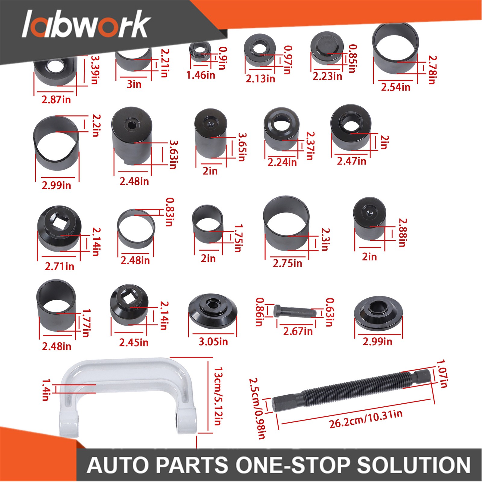Labwork 23pc Master Ball Joint Press Kit Ball Joint Press & U Joint Removal Kit
