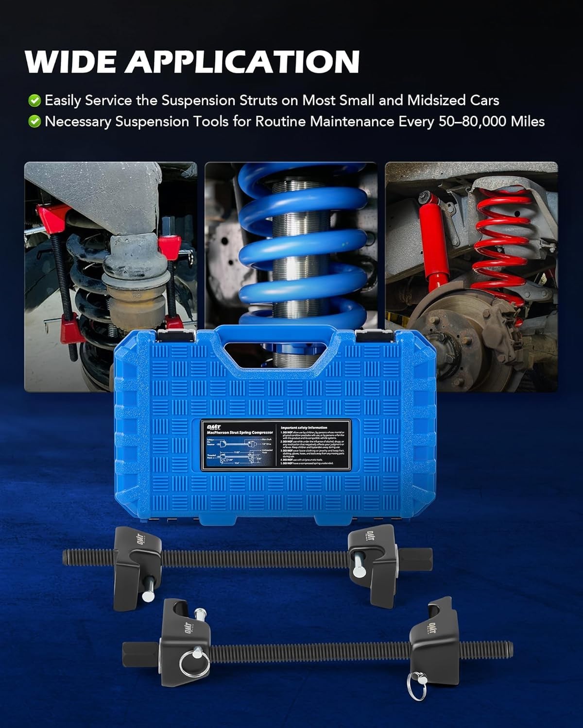 2pc Macpherson Strut Spring Compressor Tool Set with 10.5″ Range, Heavy Duty …
