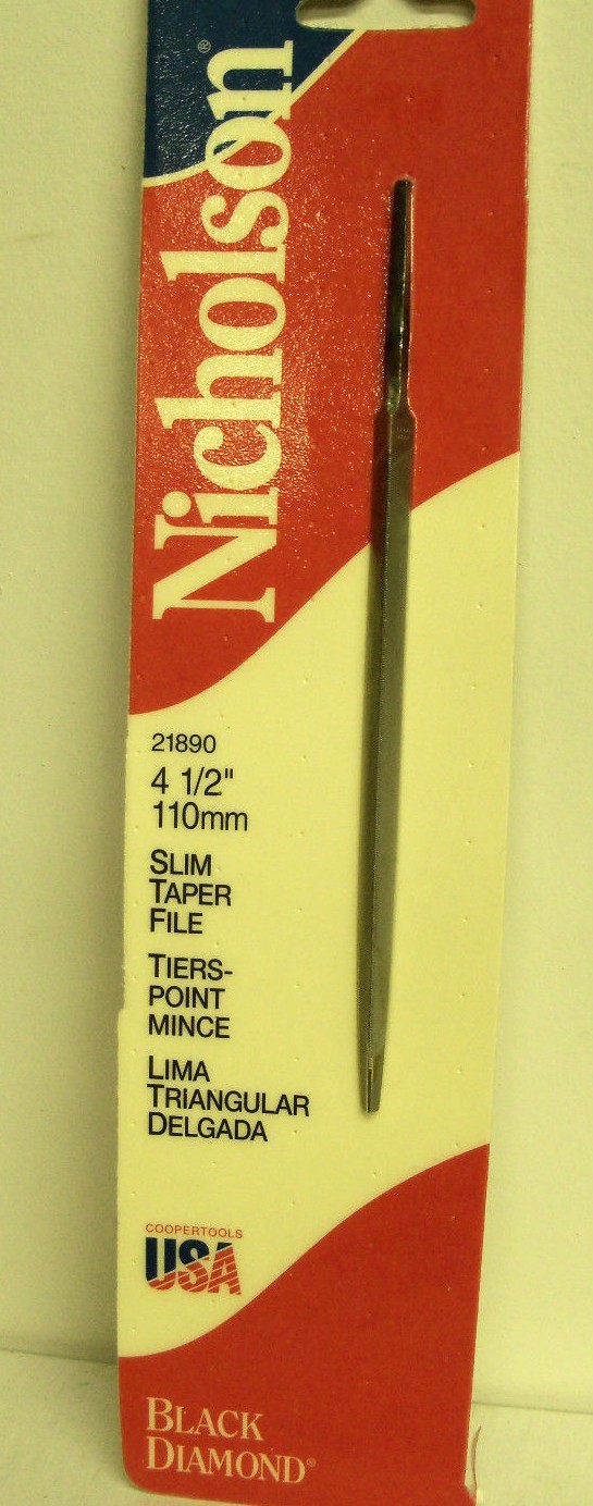 Nicholson 4 1/2″ Slim Taper File Triangle No. 21890 Black Diamond Cooper USA