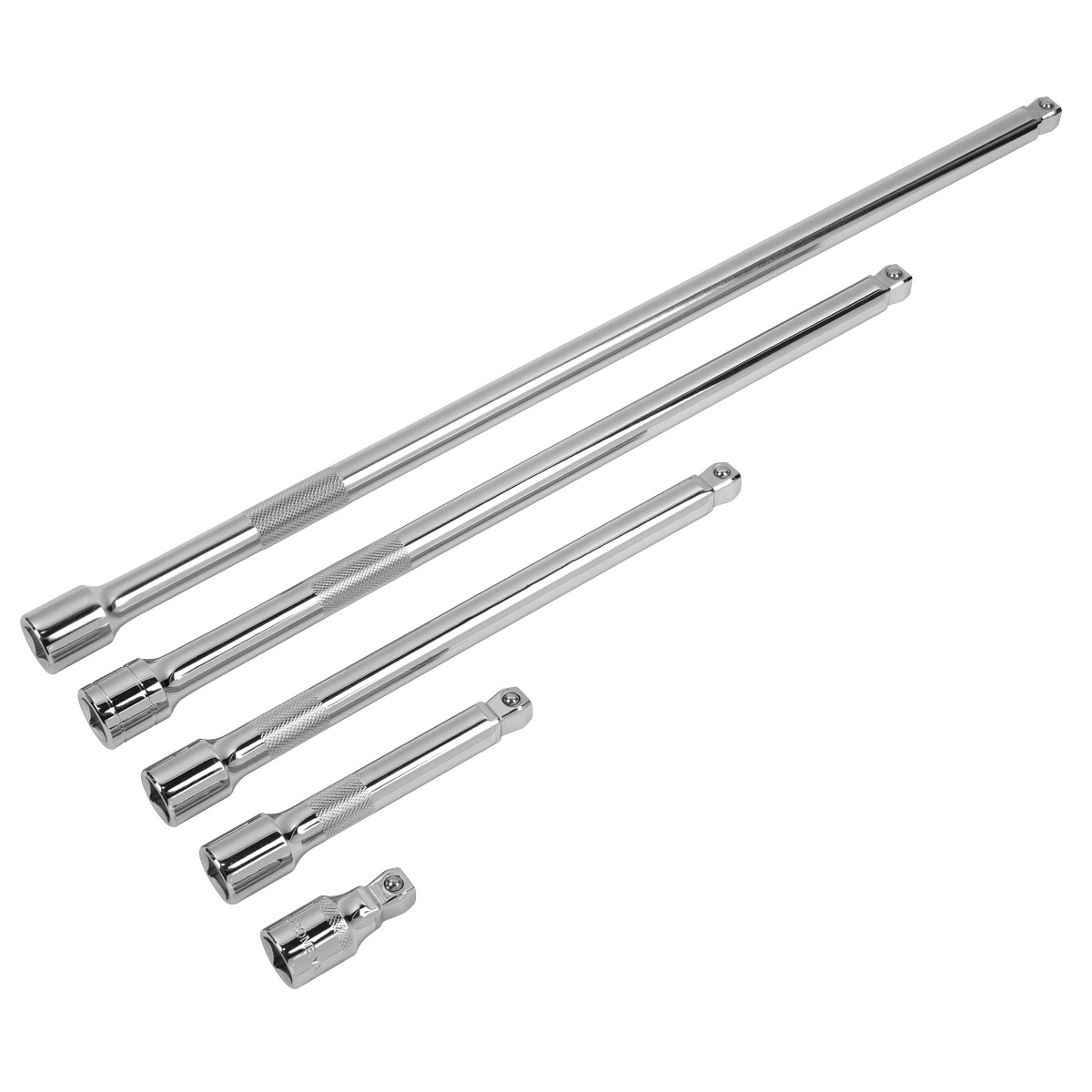 Sealey Wobble Extension Bar Set Chrome Plated 5 Pieces 1/2″ Square Drive AK768