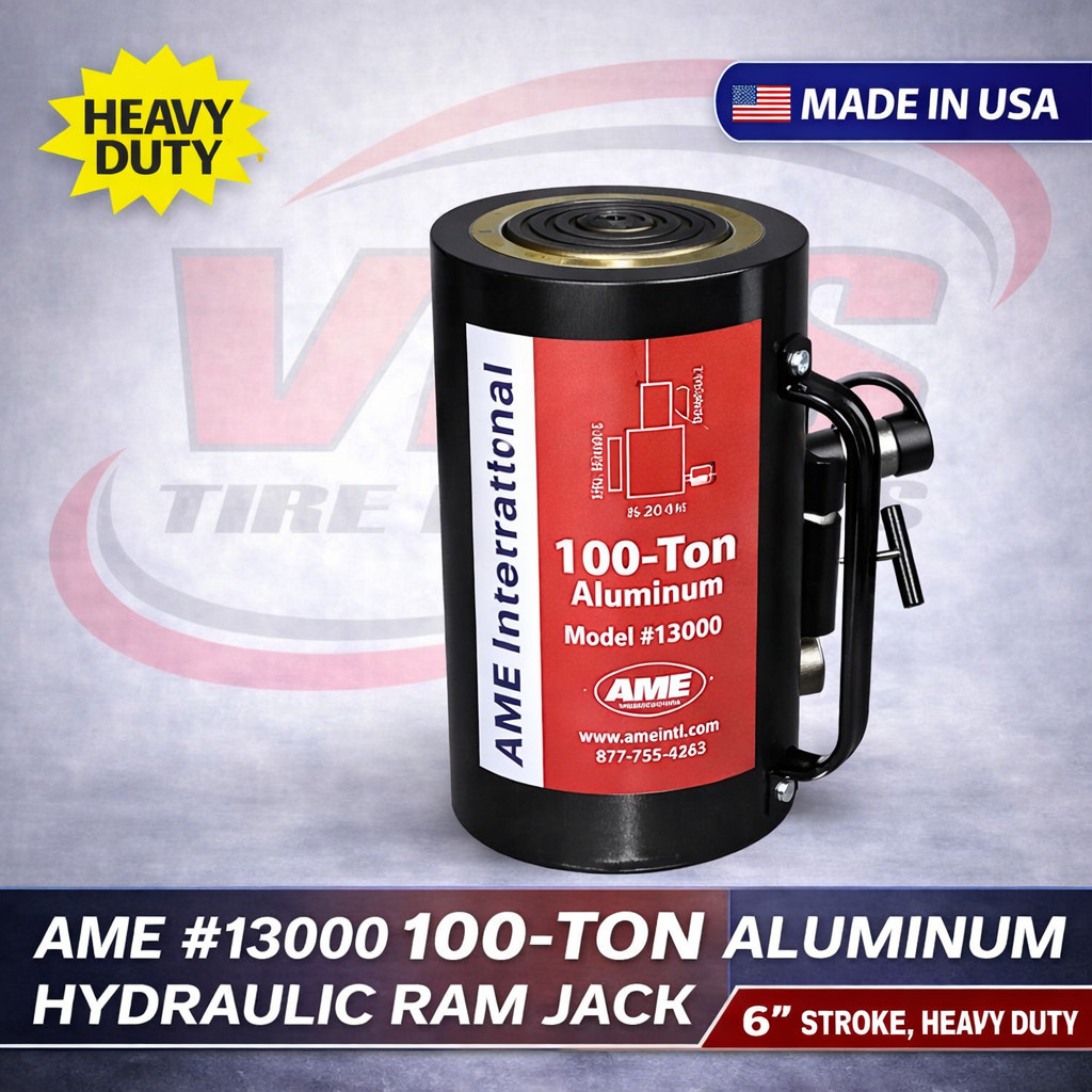 13000 AME 100-Ton Aluminum Hydraulic Ram Jack – 6″ Stroke, Heavy Duty
