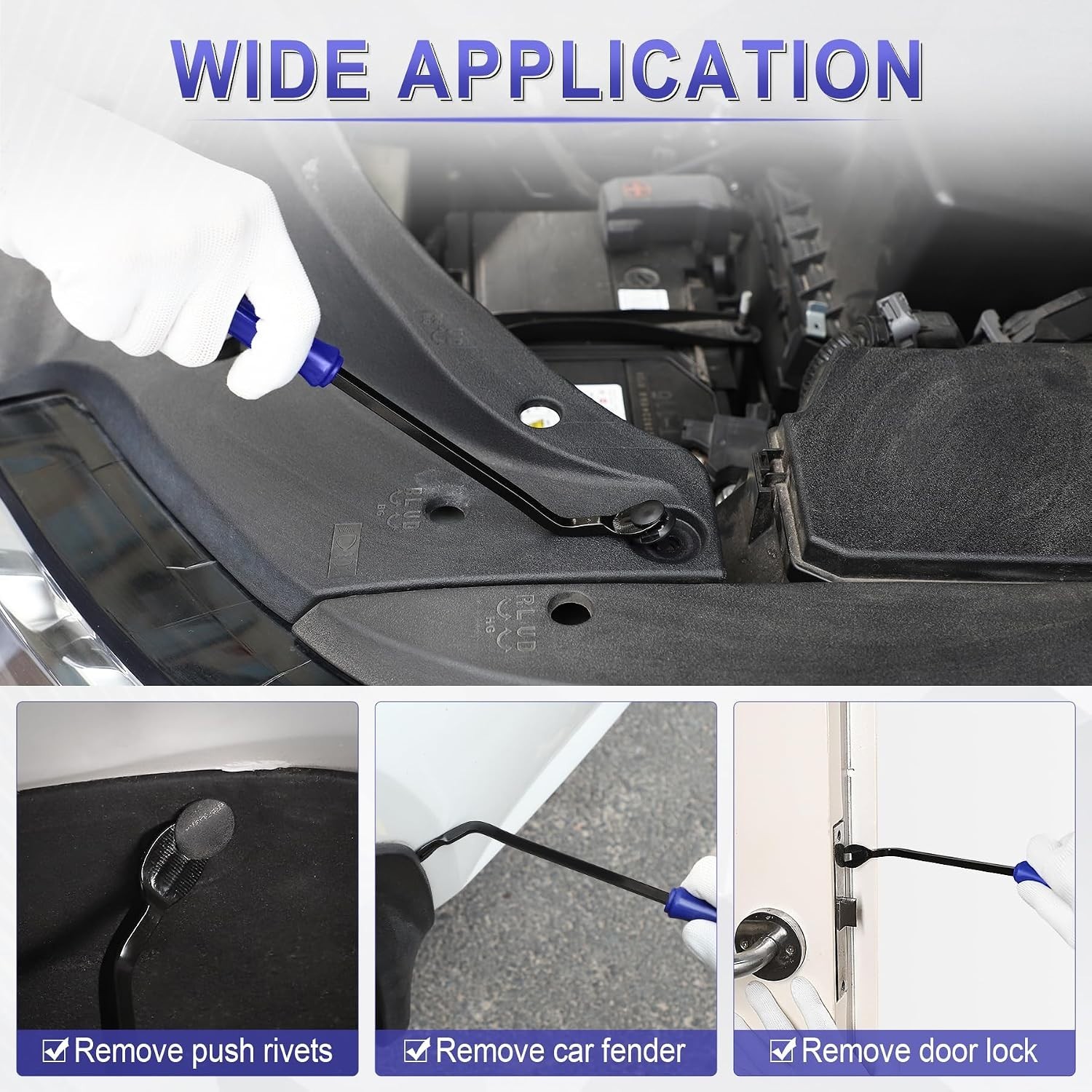 Auto Trim Removal Tool Kit 5 Pcs Plastic Pry Set for Vehicle Door Panel Clips