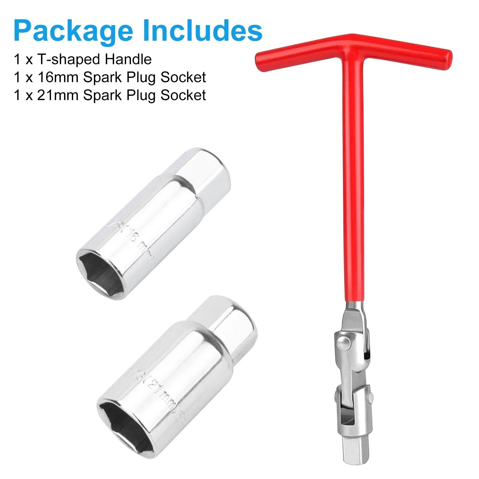 Universal Spark Plug Socket Wrench T-Handle 16mm 21mm for Car Truck Motorcycle