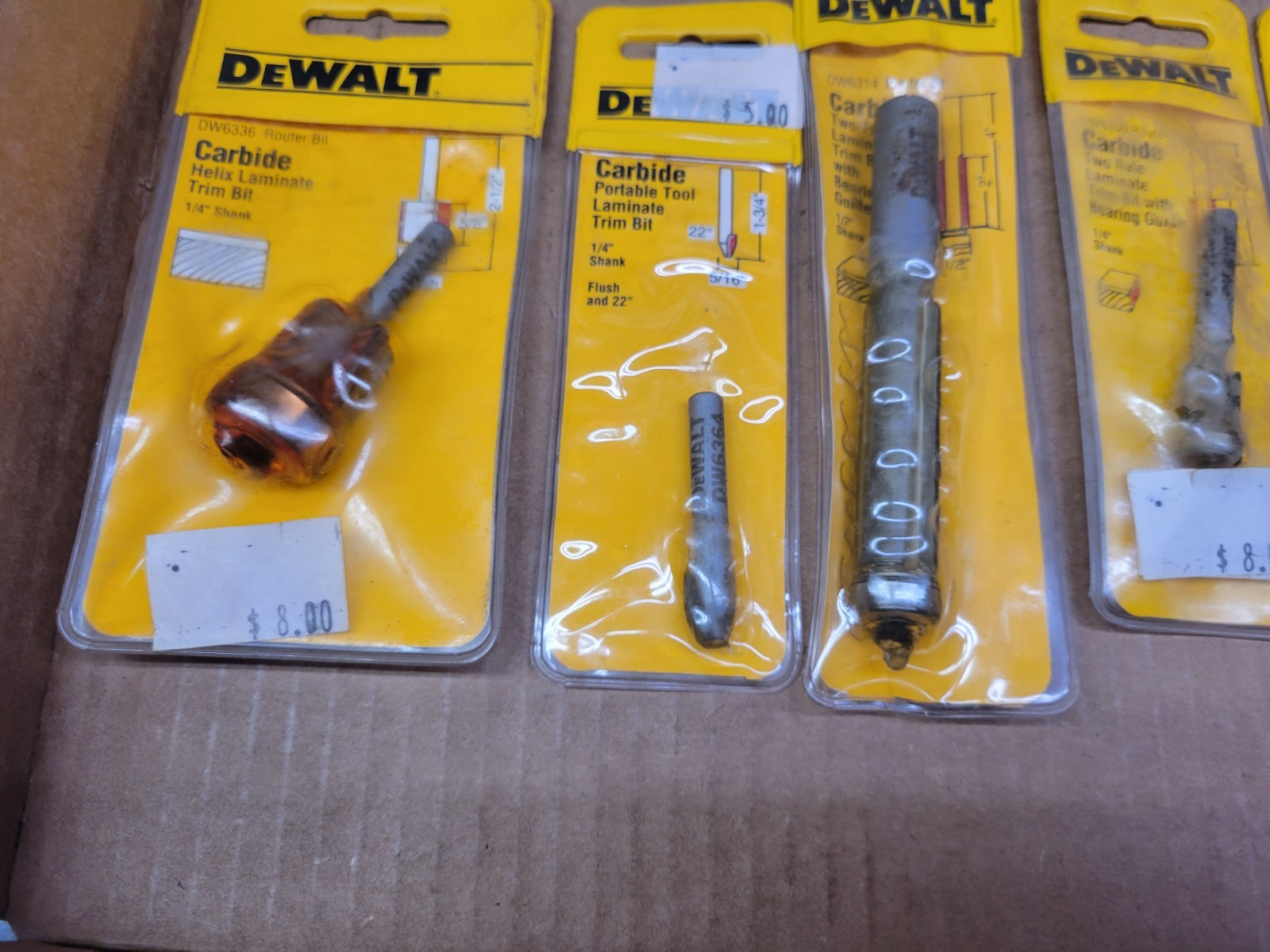 Dewalt USA NOS 6-Piece High Quality Carbide Solid Surface Router Bits