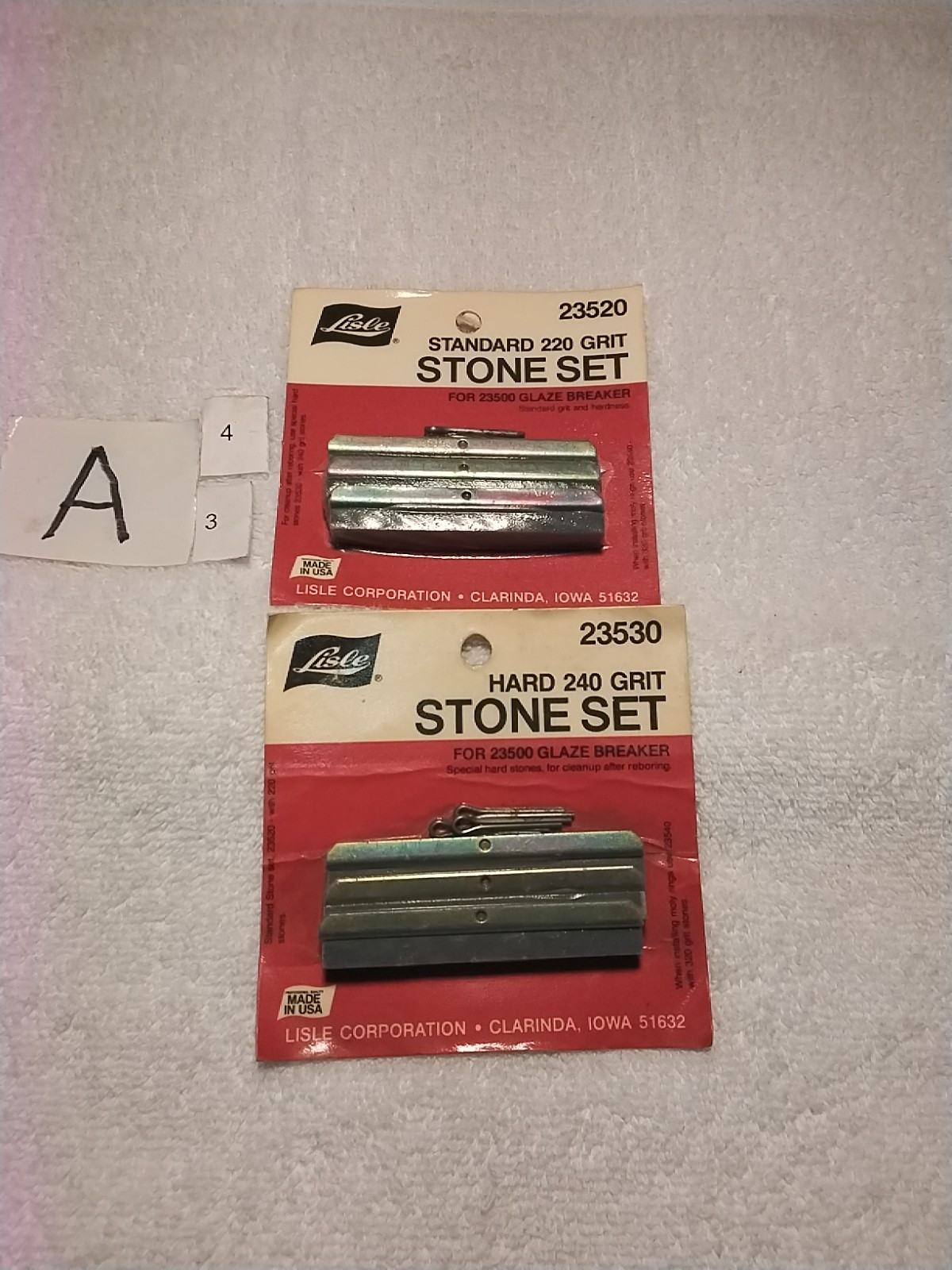 2pc LISLE 23520 220 GRIT- 23530 240 GRIT FOR LISLE 23500 GLASE BREAKER USA 🇺🇸