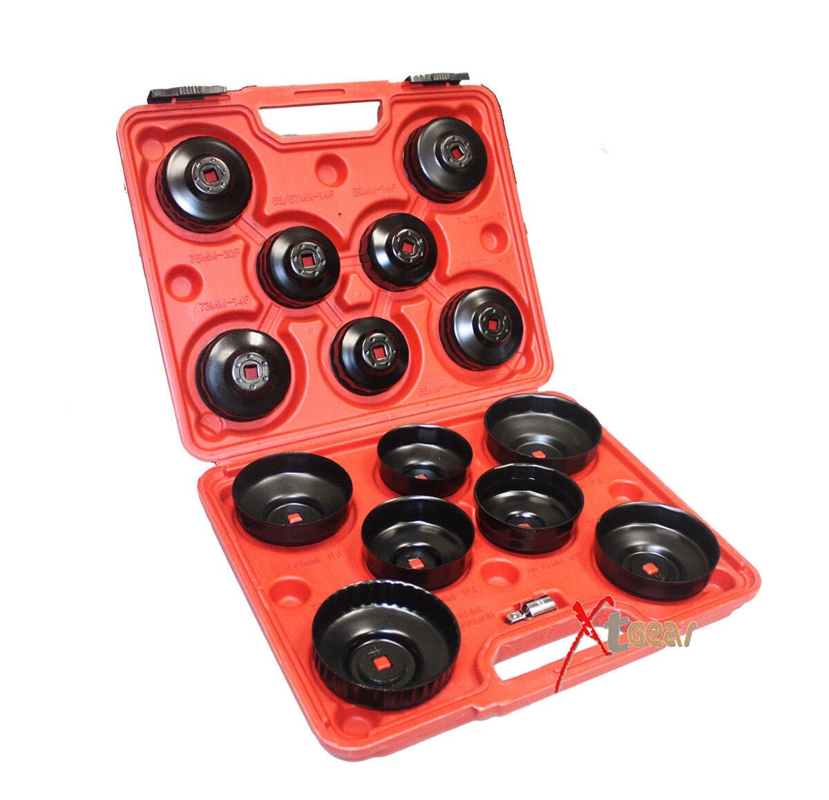 15Pcs Cup Type Oil Filter Cap Wrench Socket Removal Tool Set W/case 3/8″ Drive