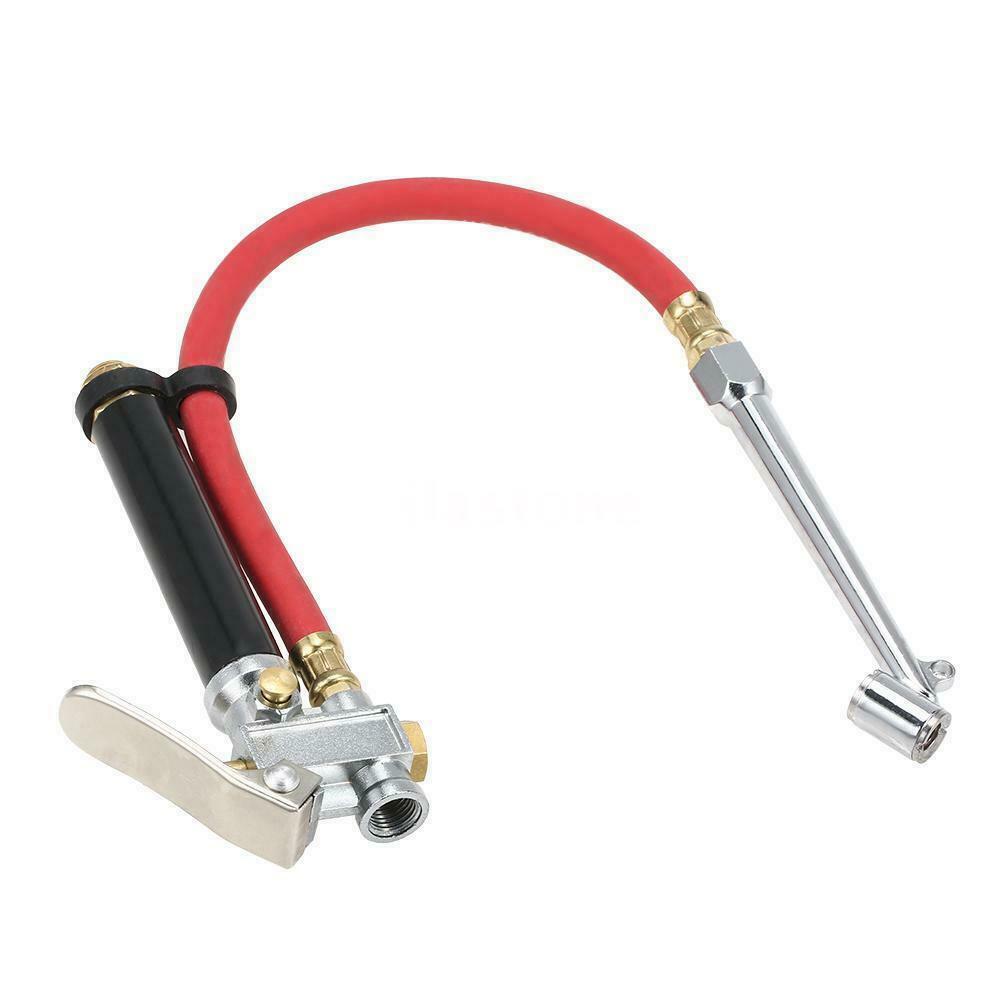 TIRE AIR PRESSURE GAUGE CHUCK FOR AIR COMPRESSOR HEAVY DUTY 12″ HOSE