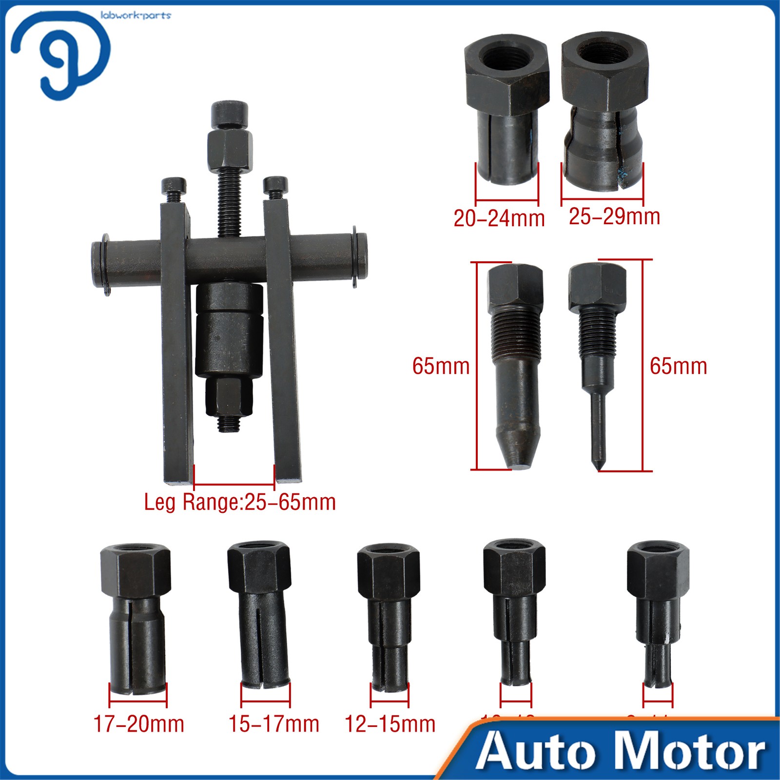 10pc 8-25mm Blind Hole Inner Bearing Puller Set Remover Slide Tool Internal Kit
