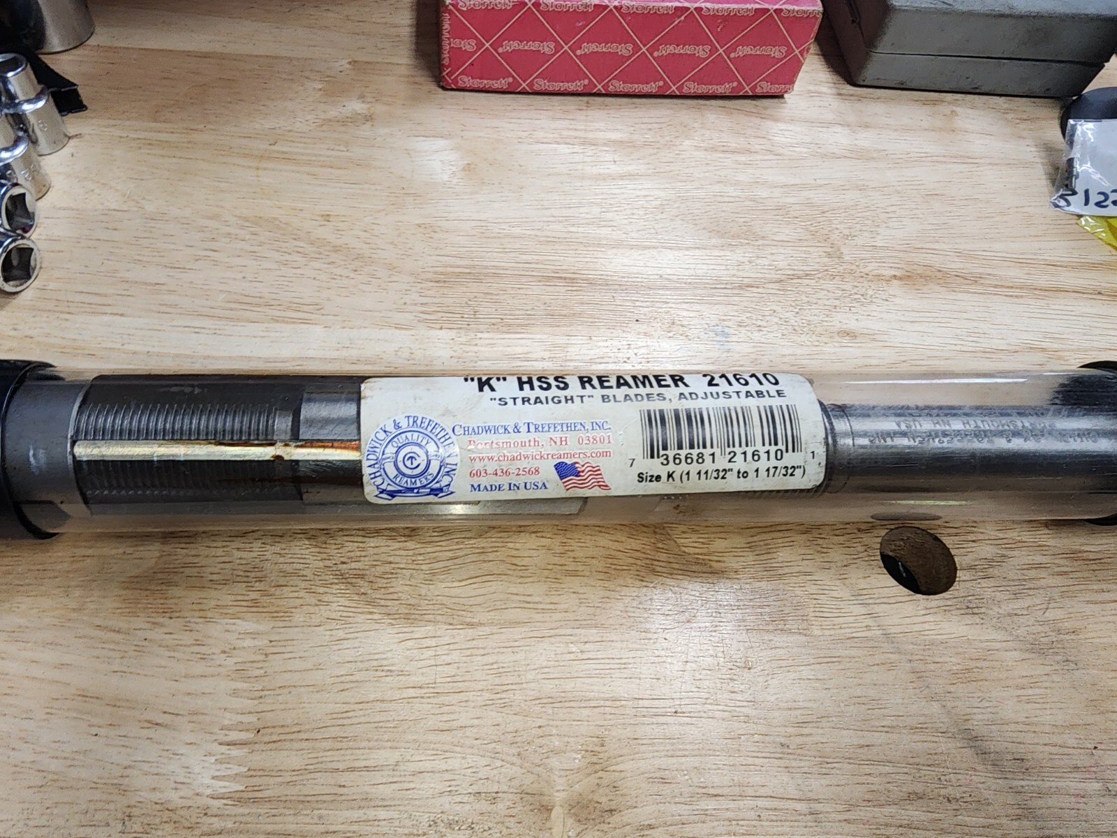 Chadwick & Trefethen ” K ” Adjustable Reamer ( 1 11/32″ to 1 17/32″ ) NICE NEW