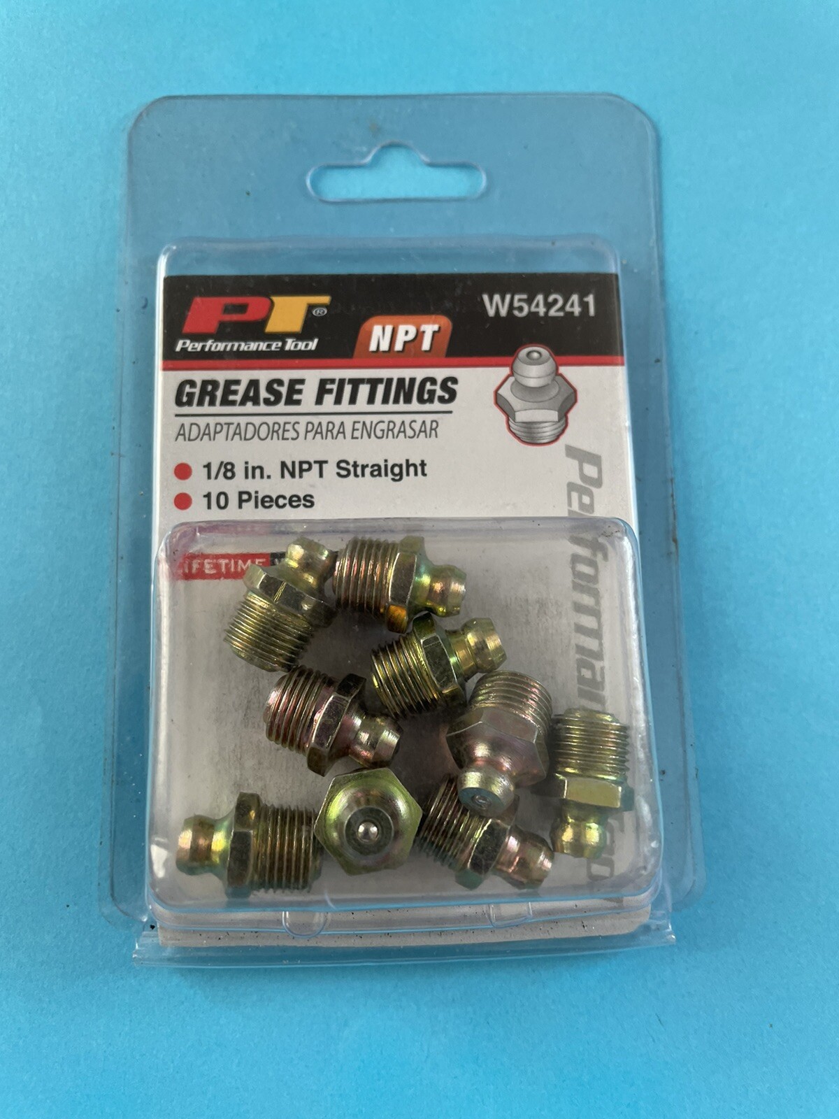 New Performance Tool Grease Fittings 1/8″ NPT Straight 10-PACK W54241