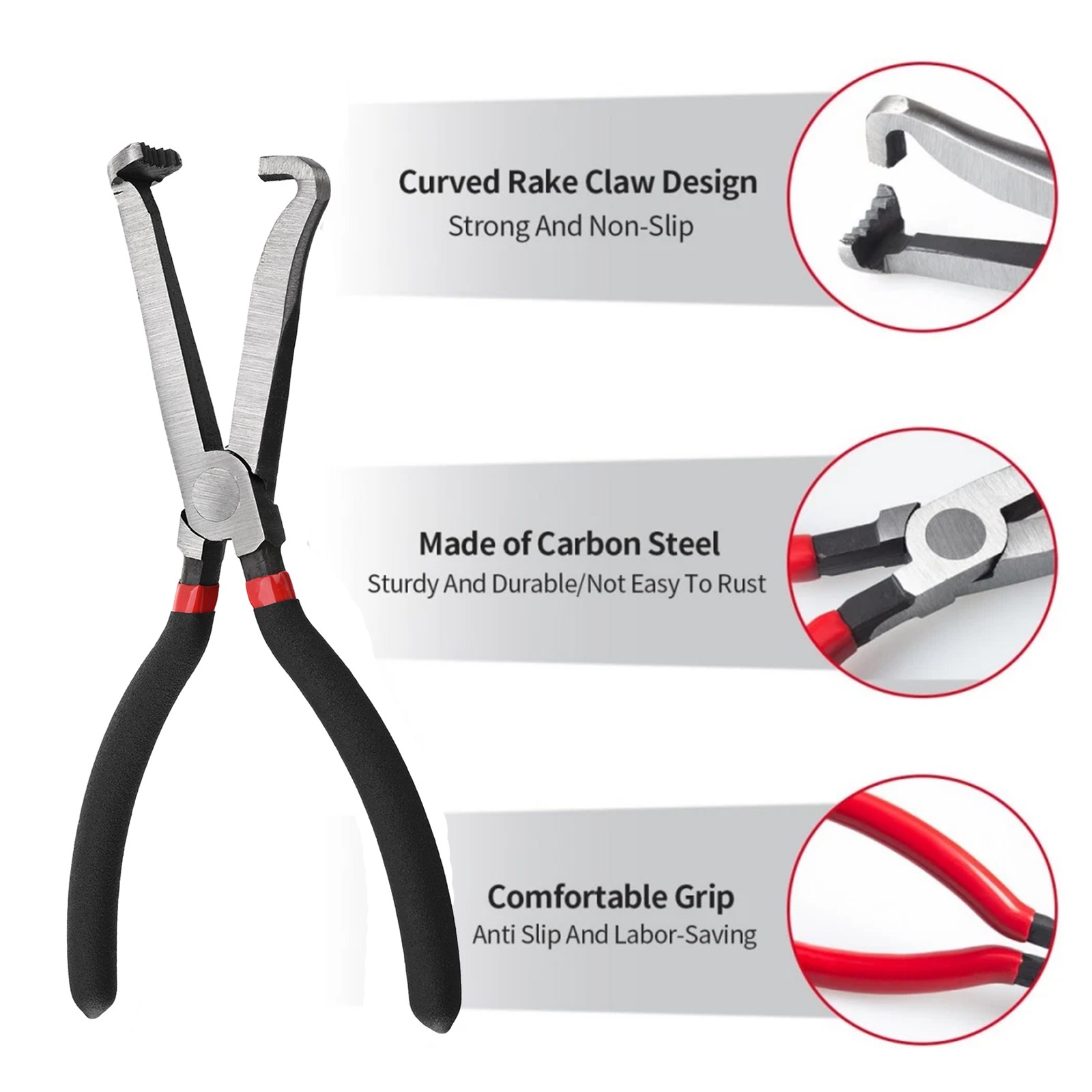 Brake Caliper Tool Set 4pc For Car Truck Motorcycle Straight Bent Pliers Kit