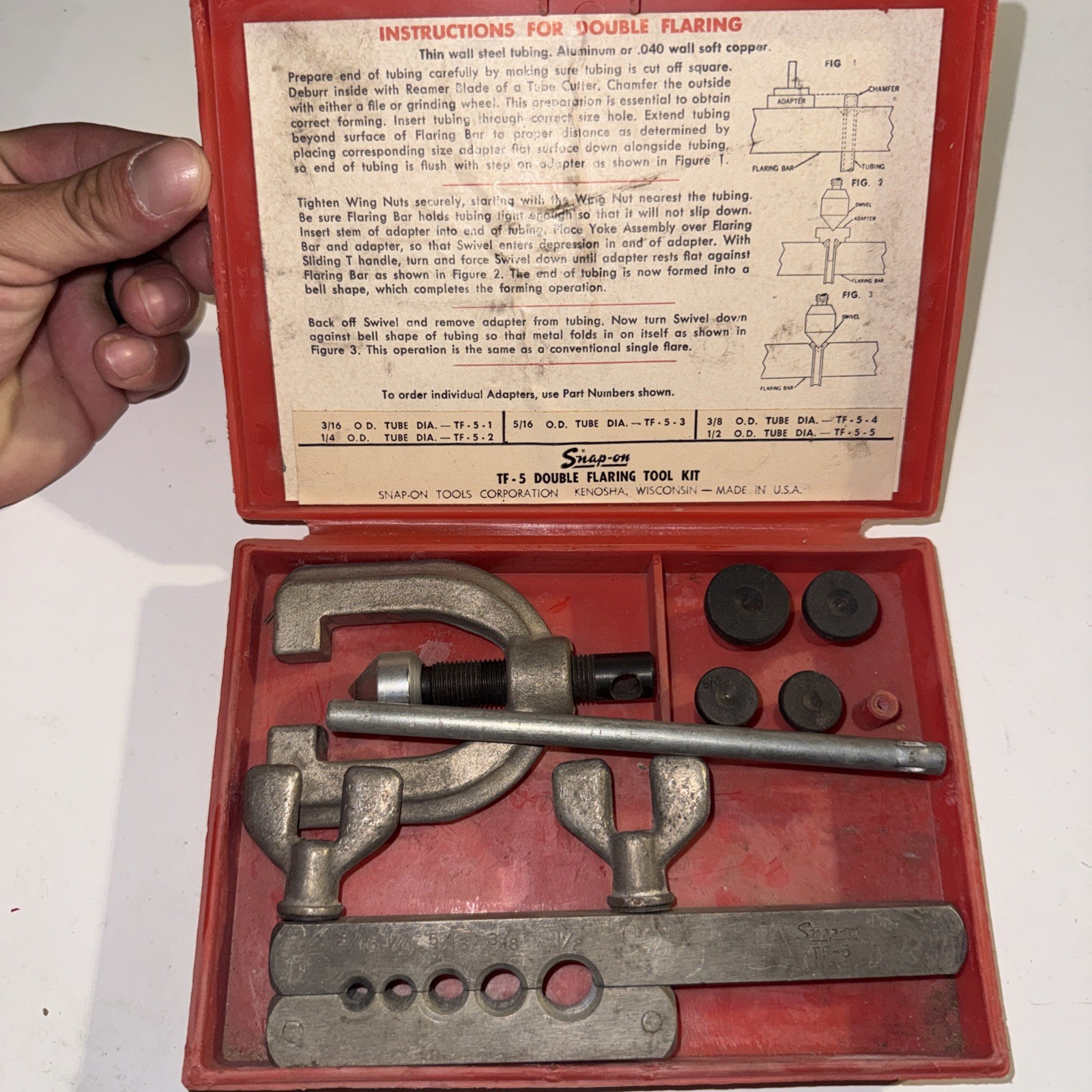 SNAP ON TOOLS NO.TF-5 DOUBLE FLARING TOOL SET IN CASE 1/4″ to 1/2″