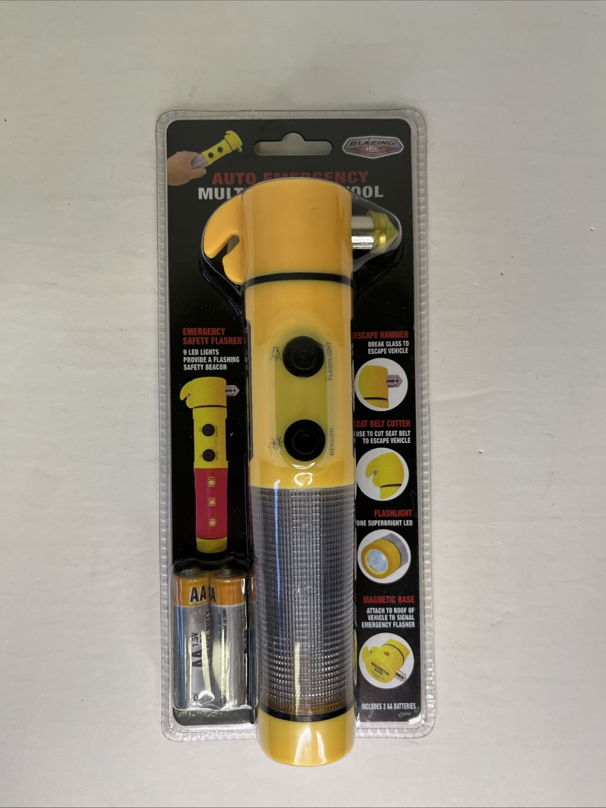 Auto Emergency Multi-Function Tool – New Blister Pack Batteries Included