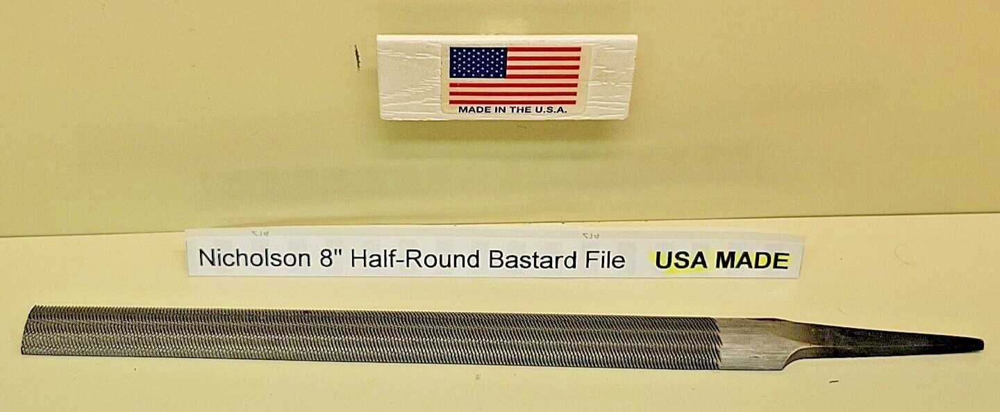Nicholson File 21857 04896 8″ Half Round Bastard Cut NOS USA