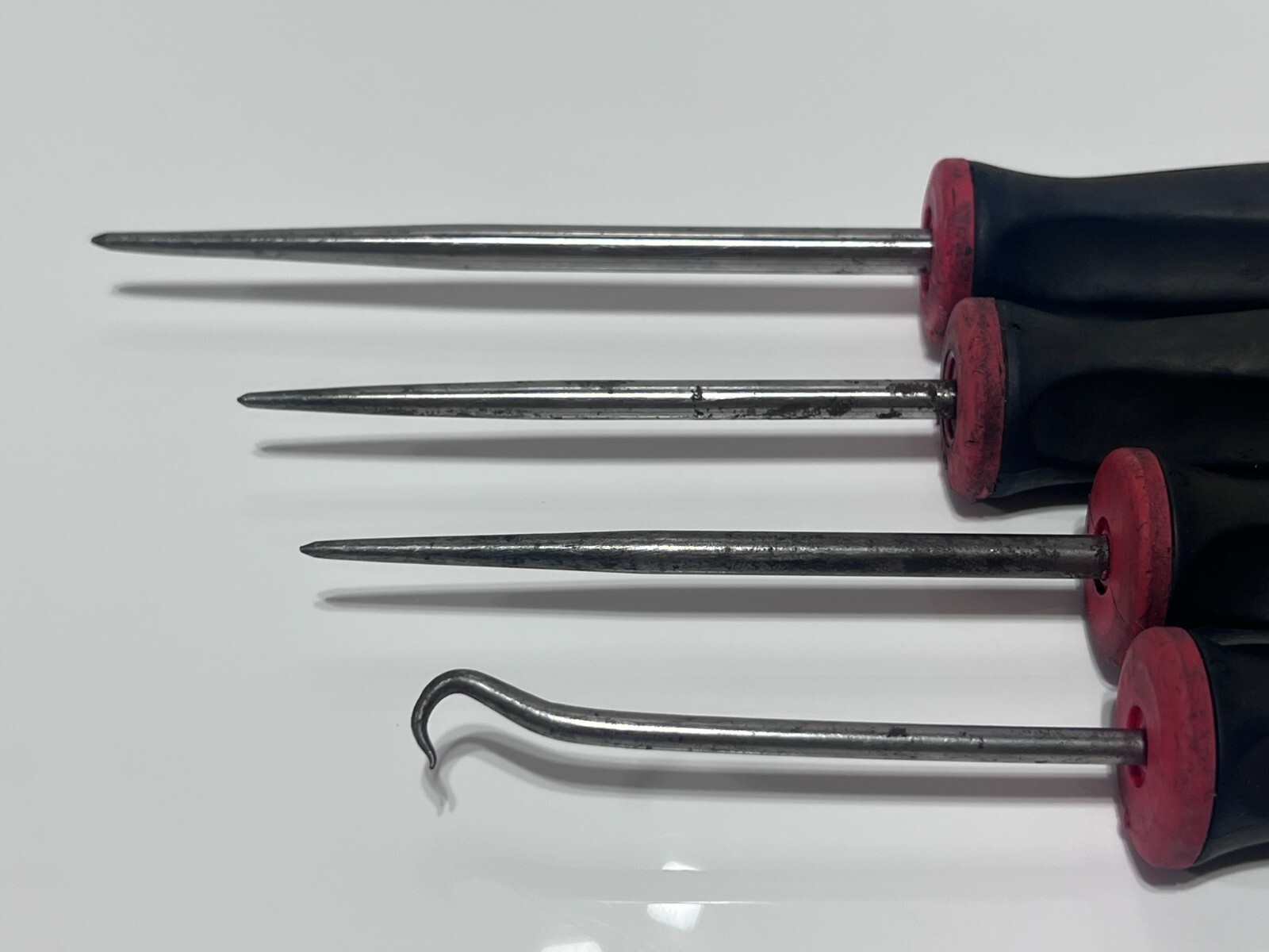 Snap-On Tools USA SGASA104BR 4pc Hook & Awl Set Large Pick & Awl Set, Red Grip