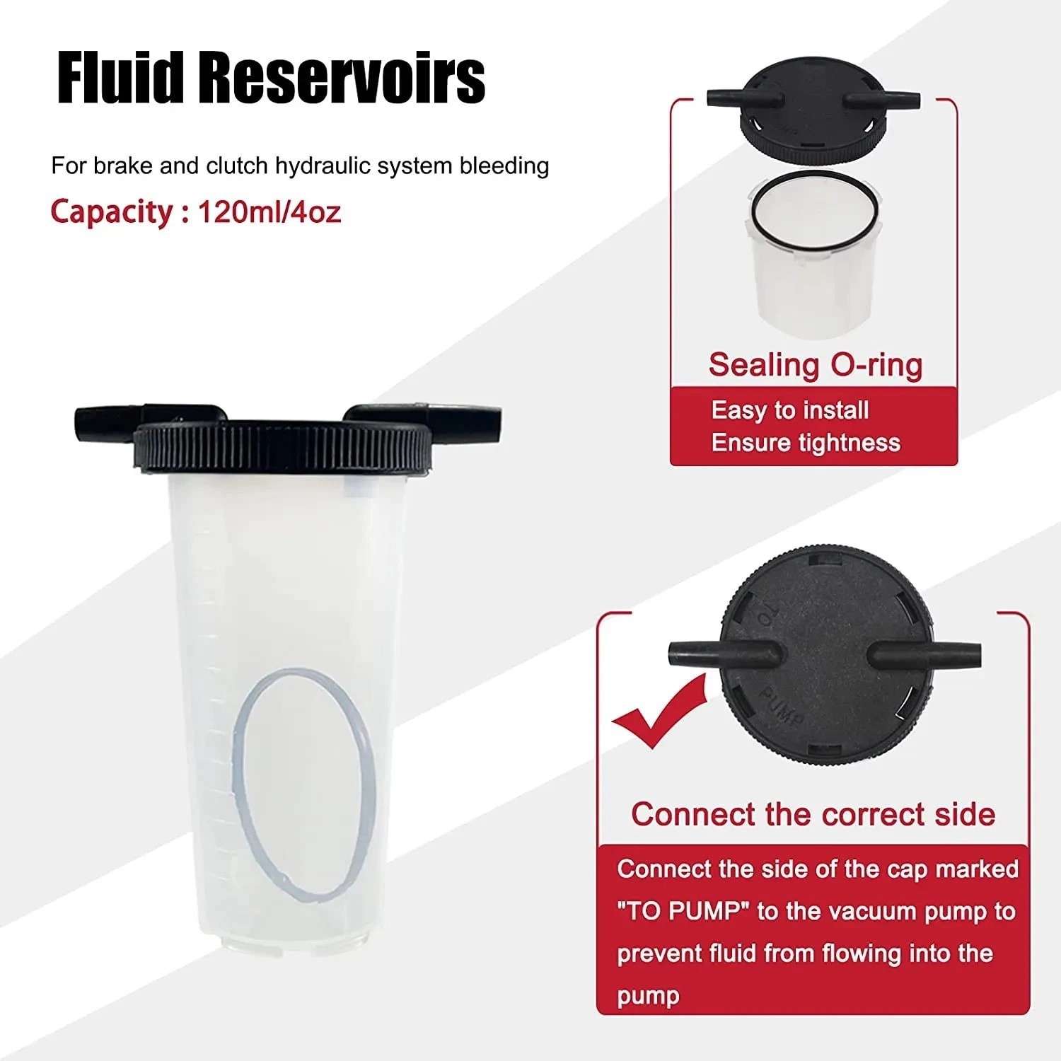 2 in 1 Brake Bleeder Kit Hand held Vacuum Pump Test Set Brake Fluid Bleeder