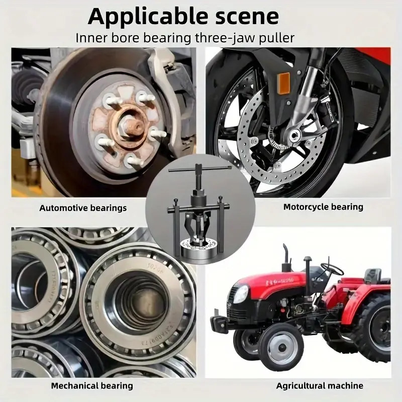 3 Jaw Bearing Puller Car Inner Bearing Puller Wheel Pulley Removal Extractor