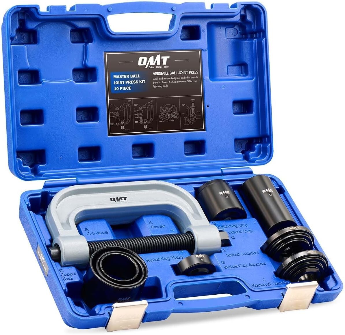 OMT Heavy Duty Ball Joint Press & U Joint Removal Tool Kit with 4×4 Adapters NIB