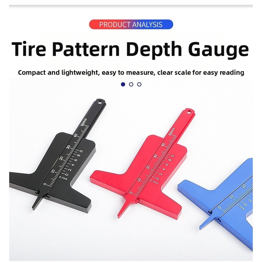 Automotive Tire Tread Depth Gauge Stainless Steel 0 50mm for Car and Truck Use