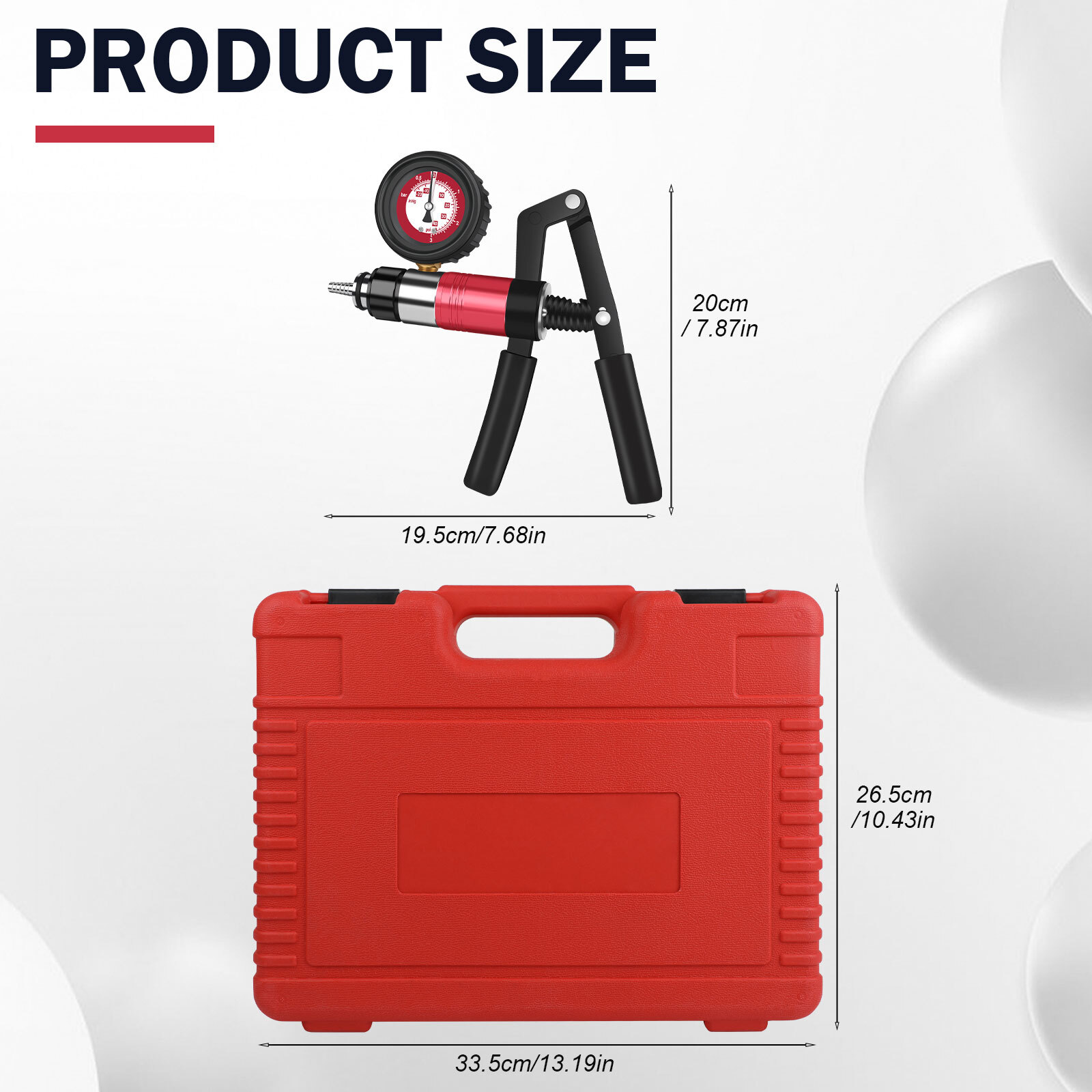 23pcs Hand Held Vacuum Pressure Pump Tester Brake Fluid Bleeder Bleeding Tool US