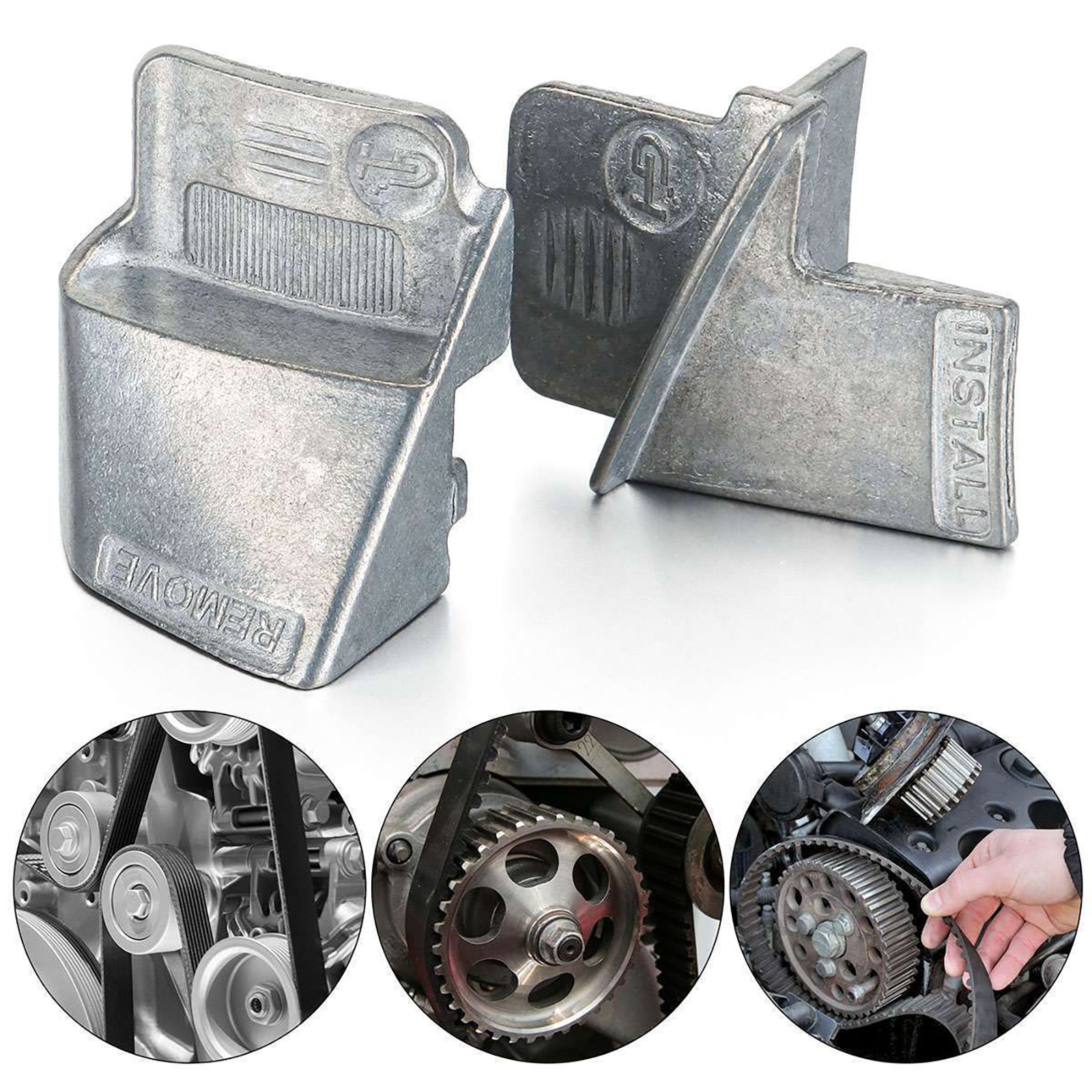 2PCS Metal Stretch Belt Remover & Installer Tool Set For Car Auto Accessories