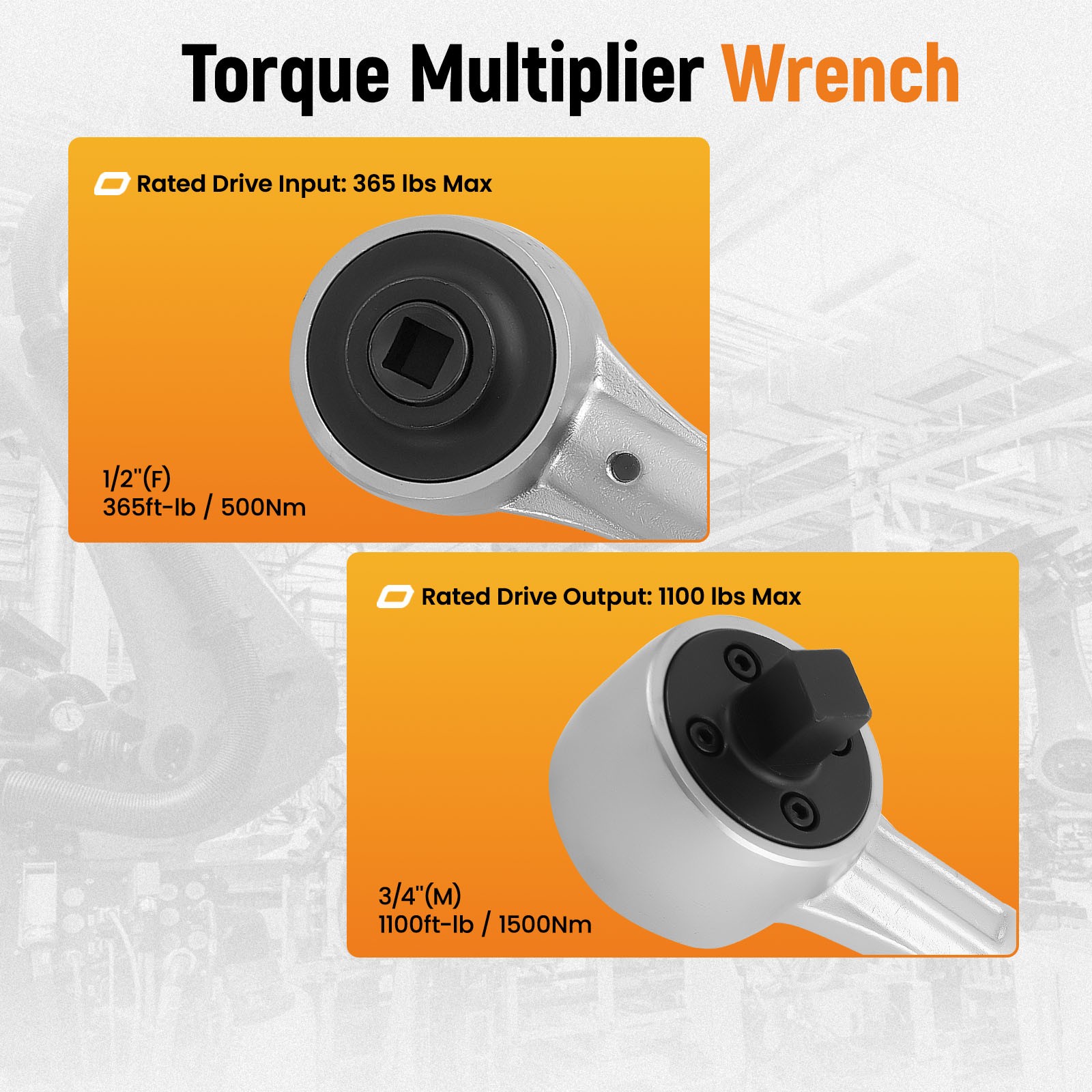 3/4″ Drive Torque Multiplier Wrench 2200 ft-lb Heavy Duty Plumbing Tool Set