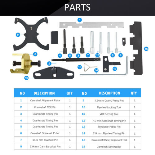 ⭐Engine Camshaft Flywheel Locking Set Timing Tool Kit For Ford Focus Fiesta More