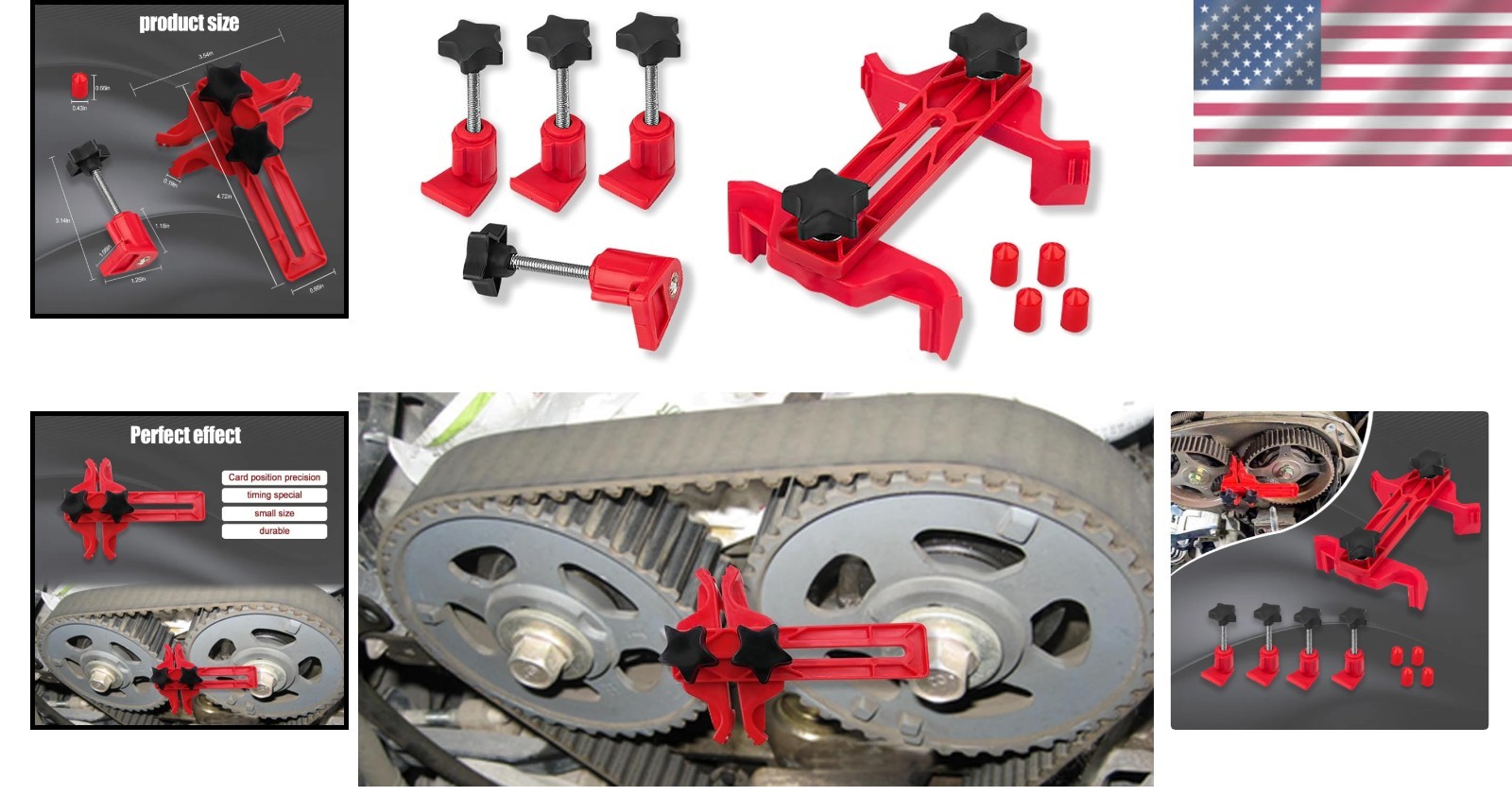 Professional Camshaft Timing Tool Set for Gasoline & Diesel Engines – Red