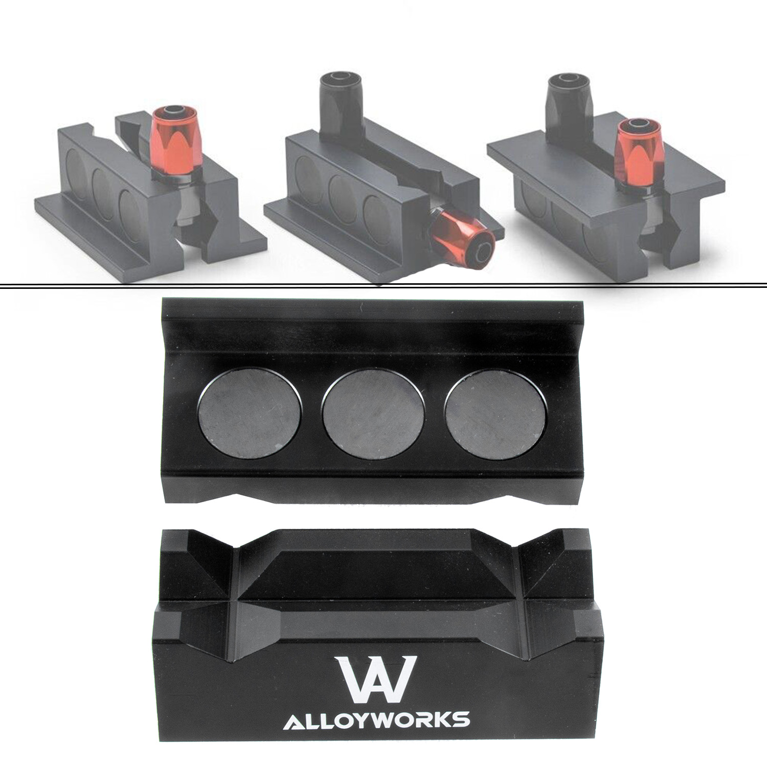 Magnetic Aluminum Vise Jaws Clamp Block Insert Pad For AN Fuel Hose Fitting