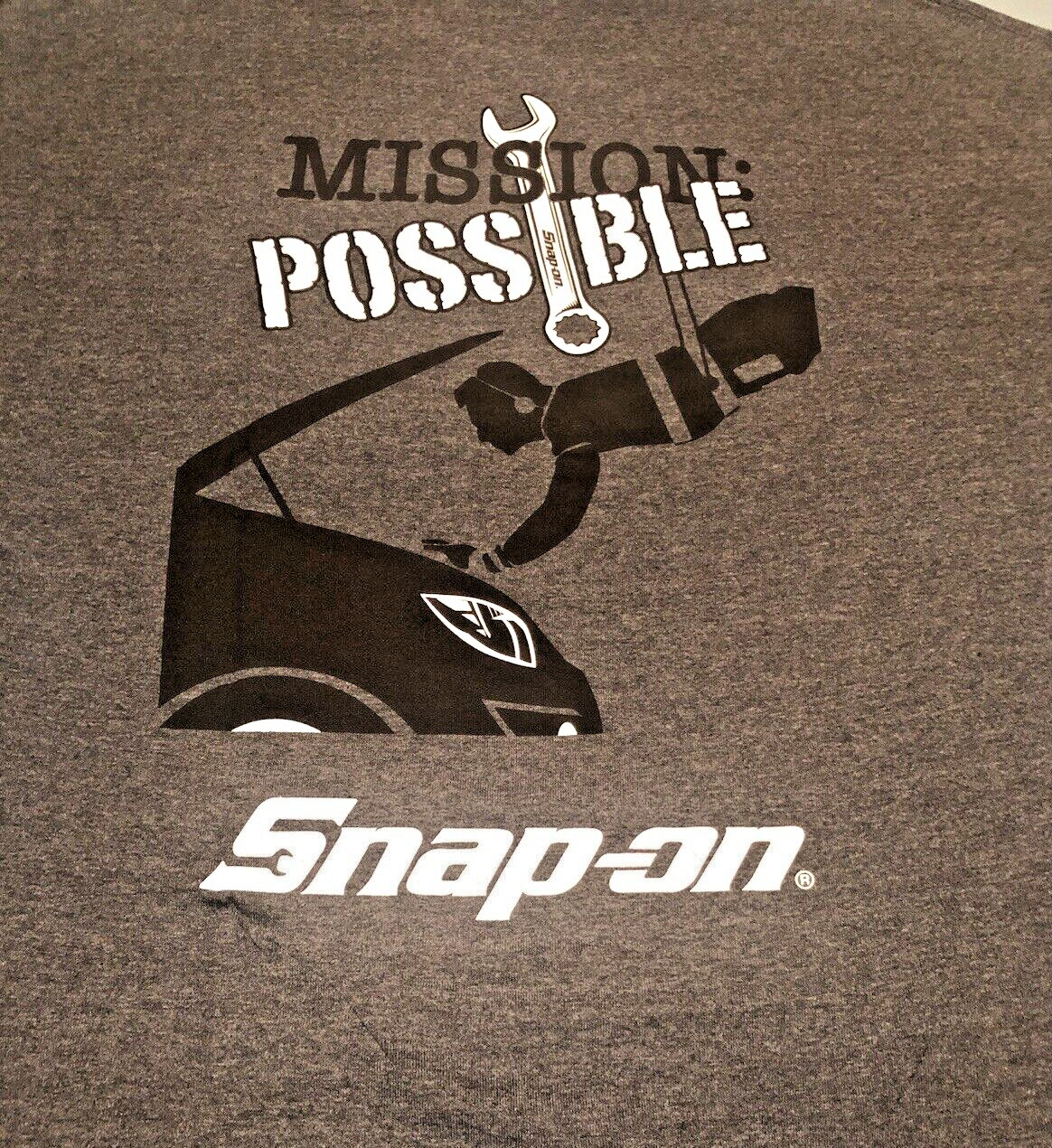 Snap On Tools Mens T-Shirt Gildan Gray Mission Possible Size Medium NEW