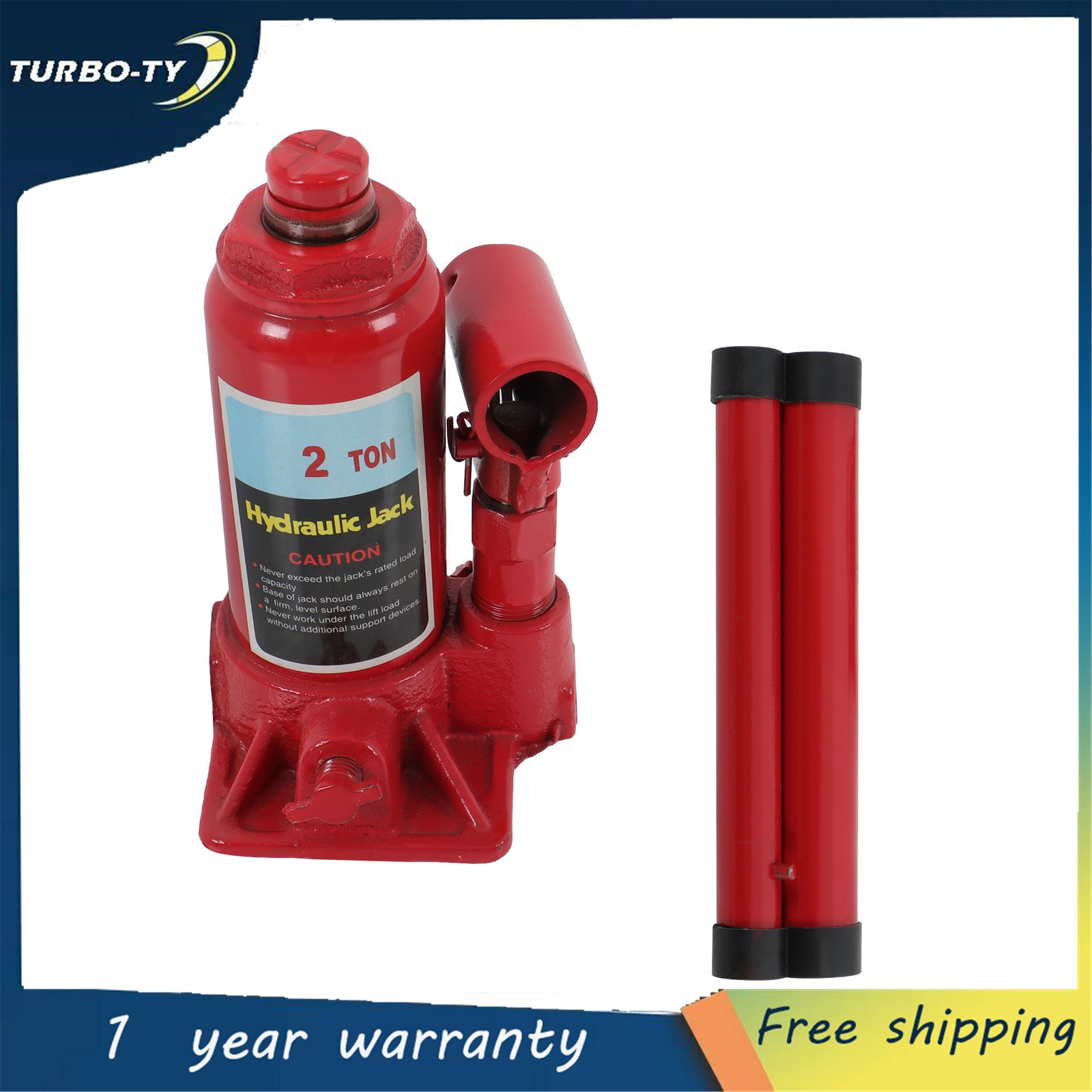 Red 2 Ton Welded Portable Bottle Jack Car Lift Repair Tool Heavy Duty