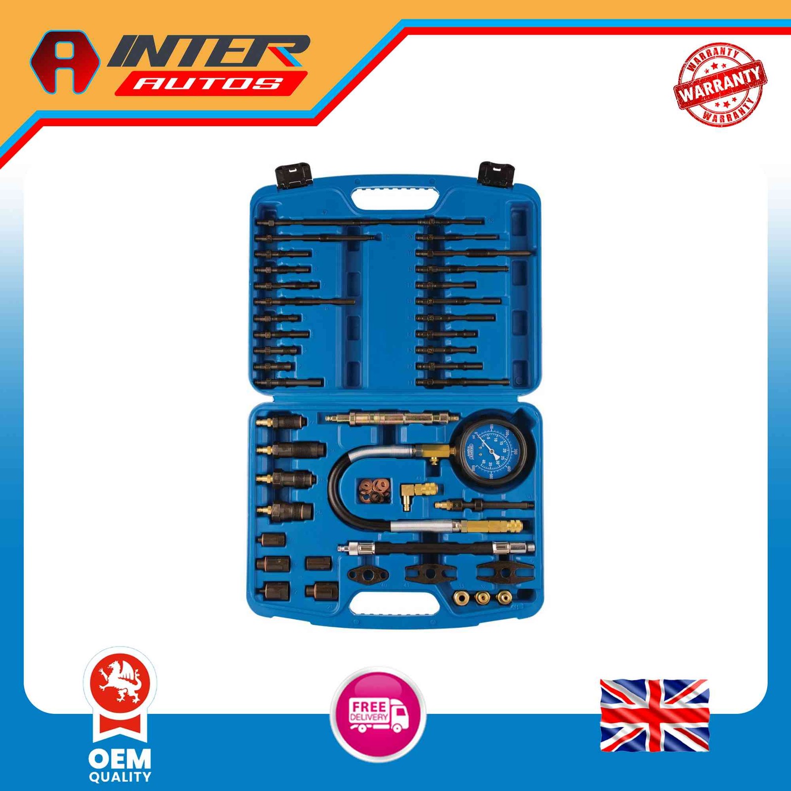 Draper Expert Petrol Diesel Master Engine Compression Test Kit (42 Piece) 35886
