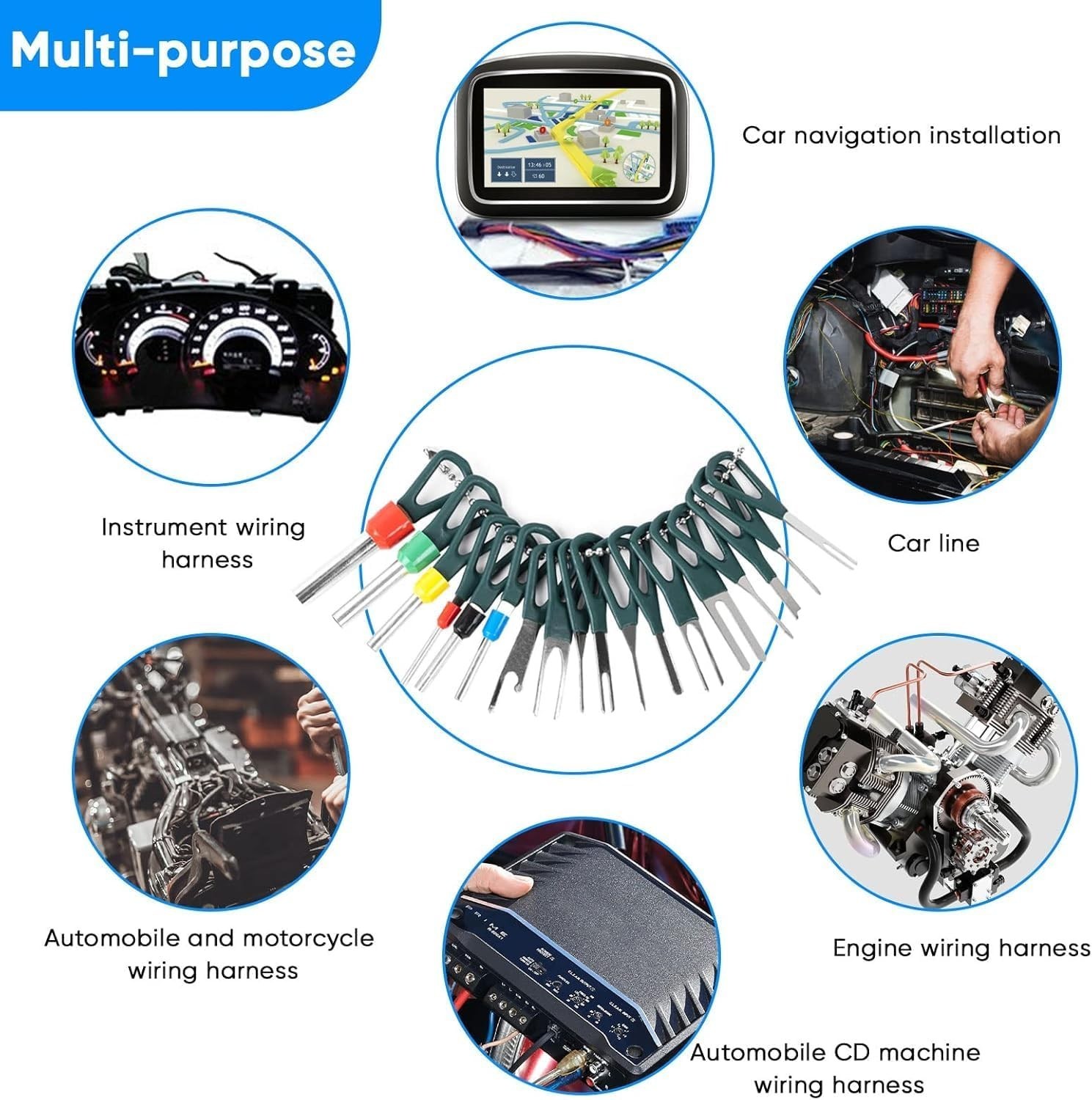 Comprehensive 172-Piece Depinning Tool Kit for Safe Electrical Connector Removal