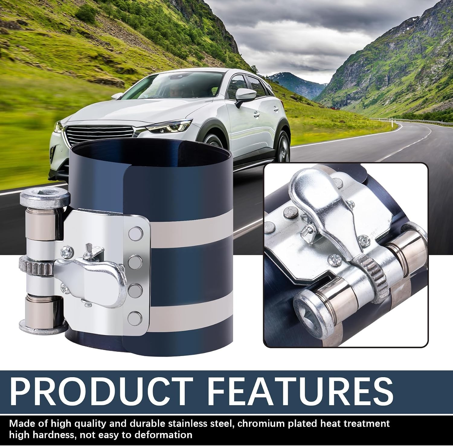 Piston Ring Compressor Tool Car Engine Piston Ring Installer Removal Kit Adju…