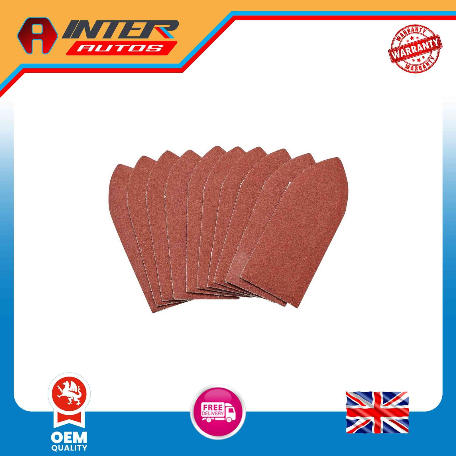 Draper Hook and Loop Aluminium Oxide Sanding Sheets, 32 x 92mm, 240 Grit (Pack o