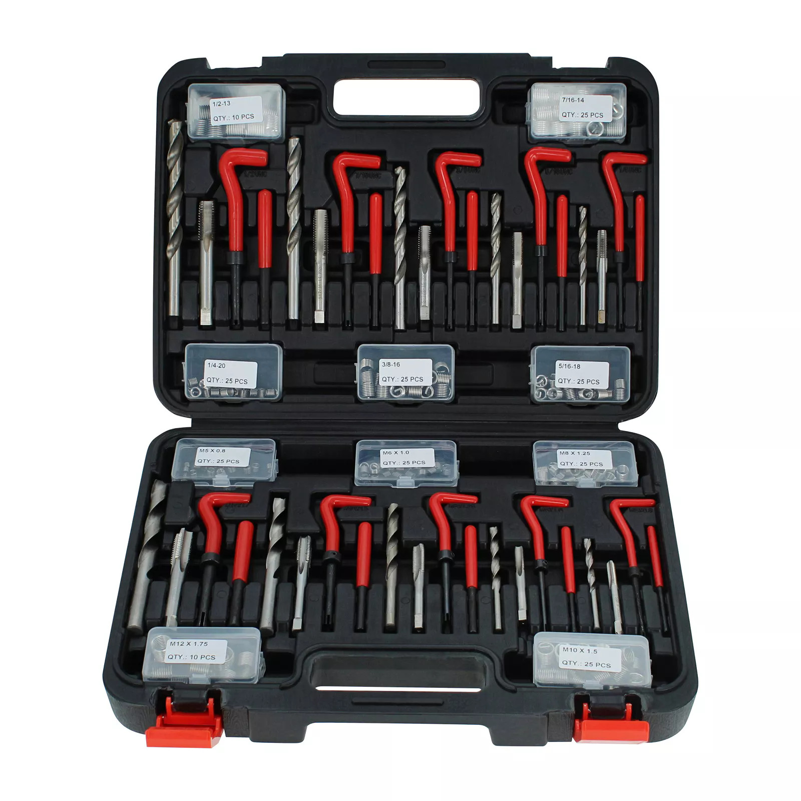 261PC Thread Repair Tool Metric SAE 1/4″ 5/16″ 3/8″ 7/16″ 1/2″ M5 M6 M8 M10 M12