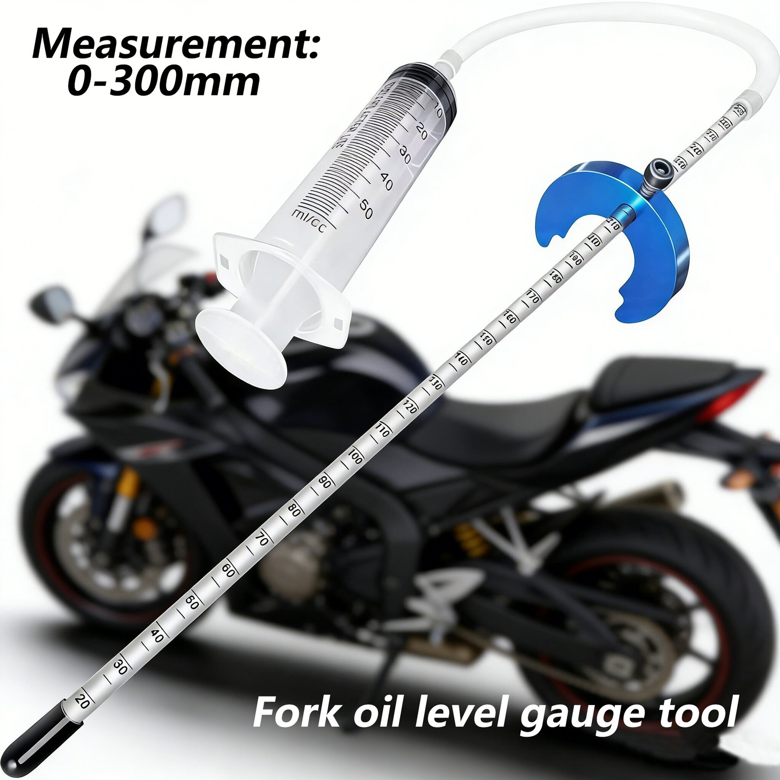 Front Suspension Motorcycle Autobike Motorbike 0-300mm Fork Oil Level Gauge Tool