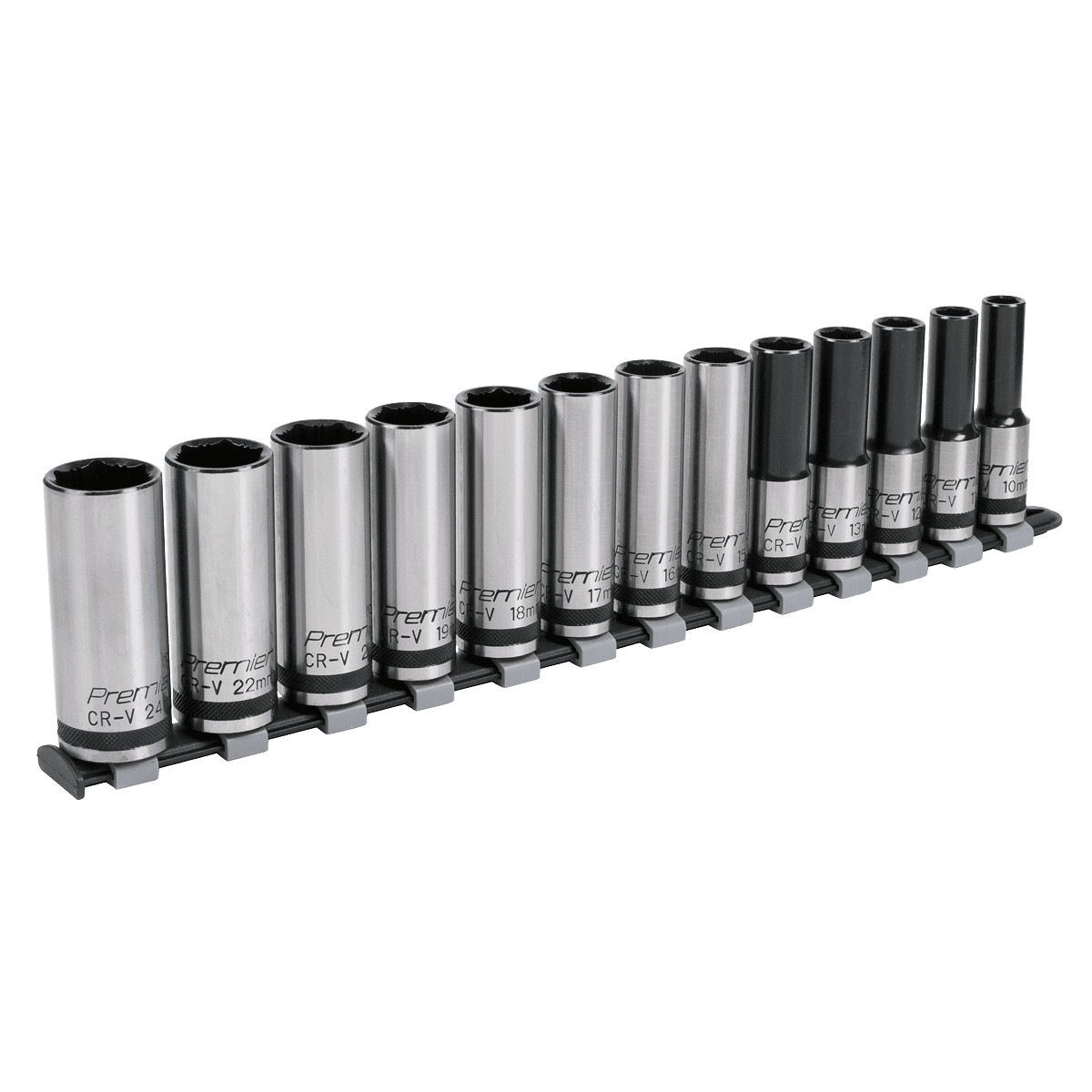 Sealey AK2745B Socket Set 13pc 1/2″Sq Dr Deep Lock-On 6pt – Black Series