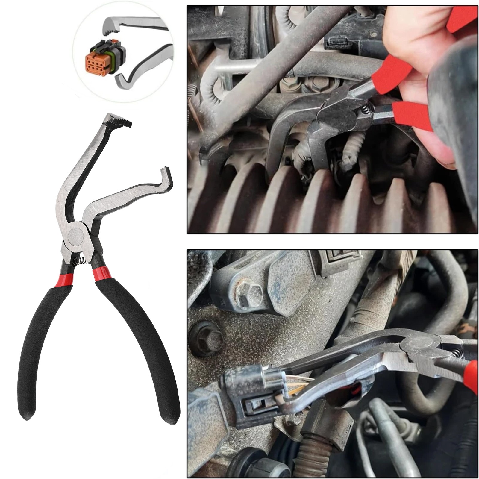 Brake Caliper Tool Set 4pc For Car Truck Motorcycle Straight Bent Pliers Kit