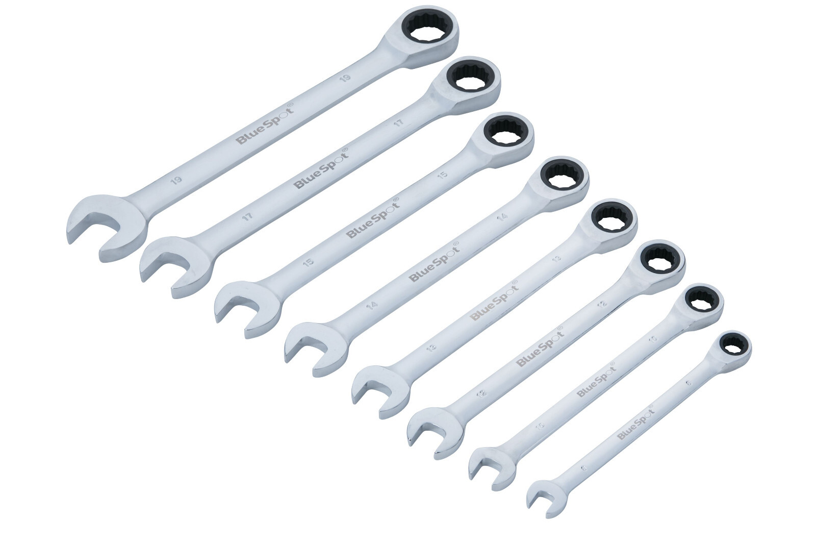 Blue Spot Tools Ratcheting Spanner Set 8-19mm Metric * Lifetime Guarantee *