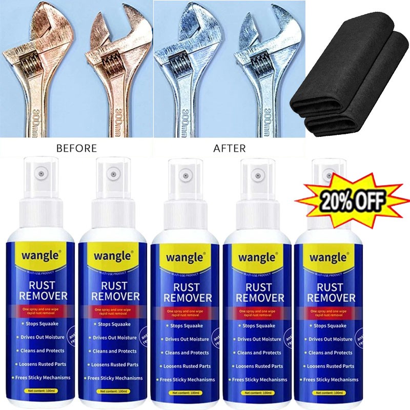 5X Wangle Rust Remover,Anti-Rust Lubricant Spray & Rust Remover Easy Application