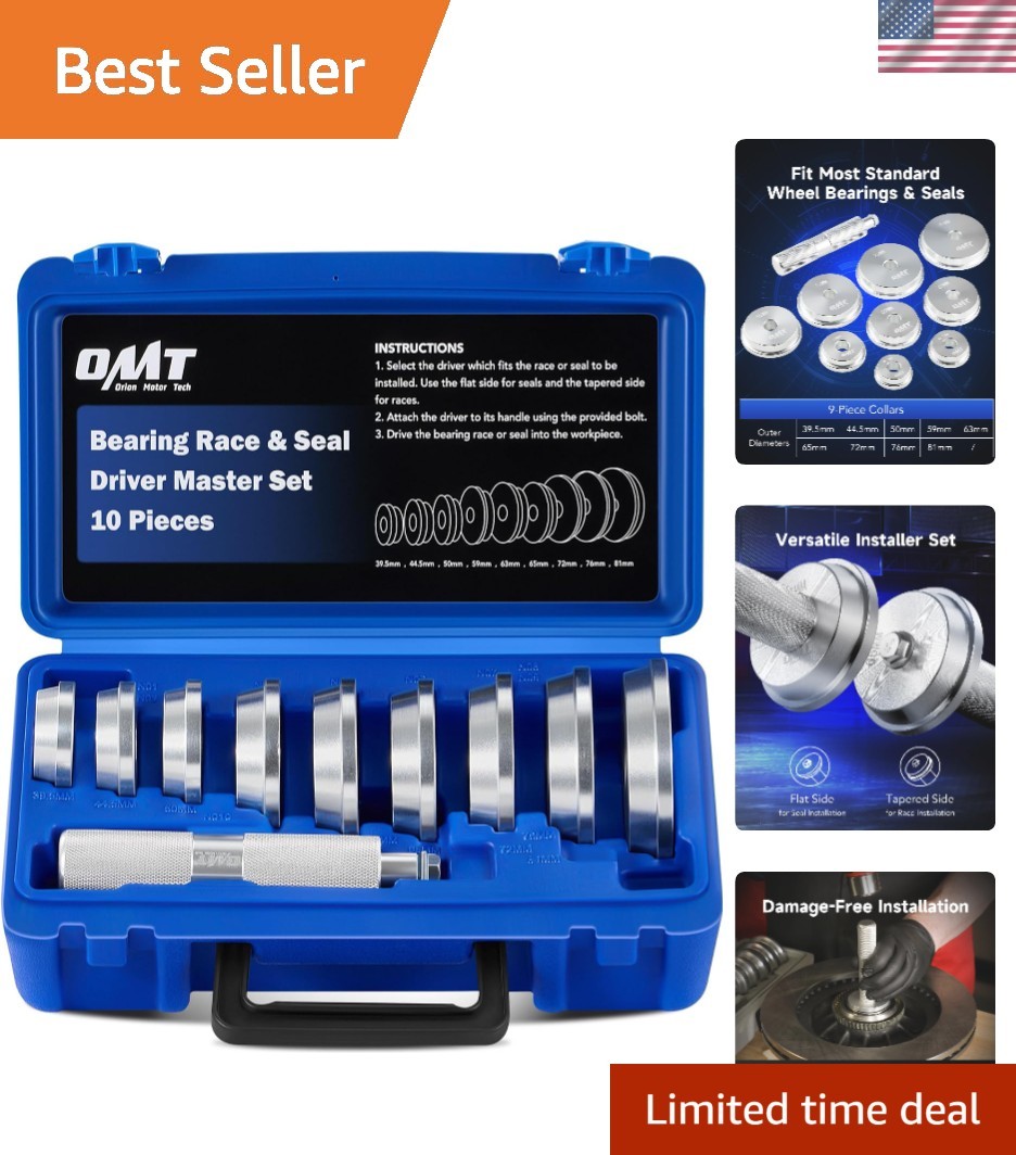 10-Piece Bearing Race & Seal Driver Set – Fully Portable & Durable