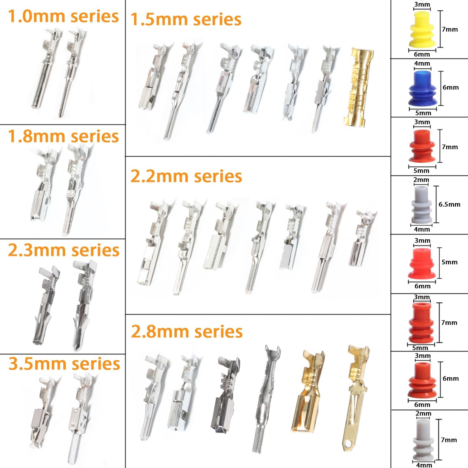 950PCS Automotive Connector Pins Kit with Removal Tool Terminal Crimp Set Chrome