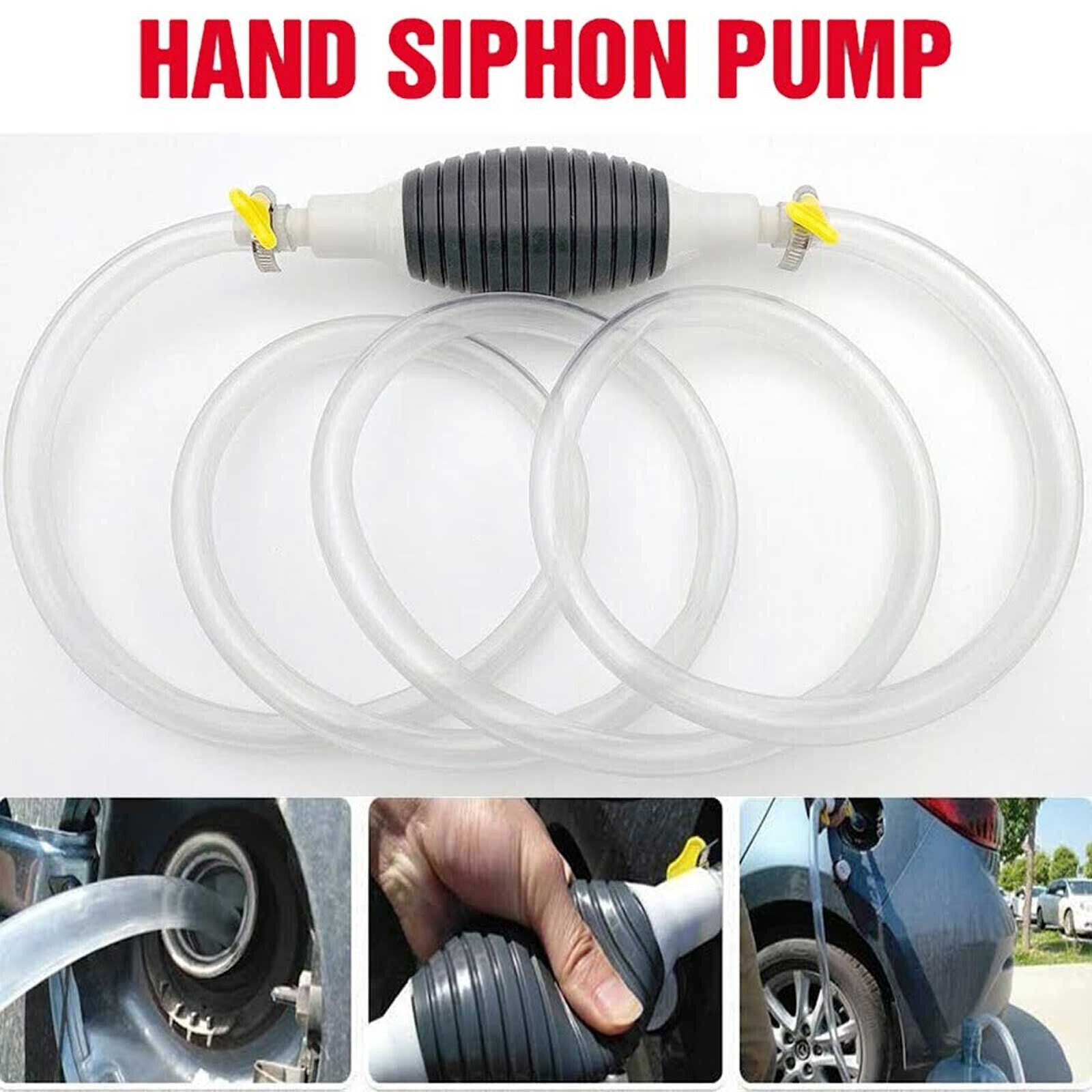 9.8ft Transfer Siphon Pump Gasoline Siphone Hose Oil Water Fuel Transfer Pump