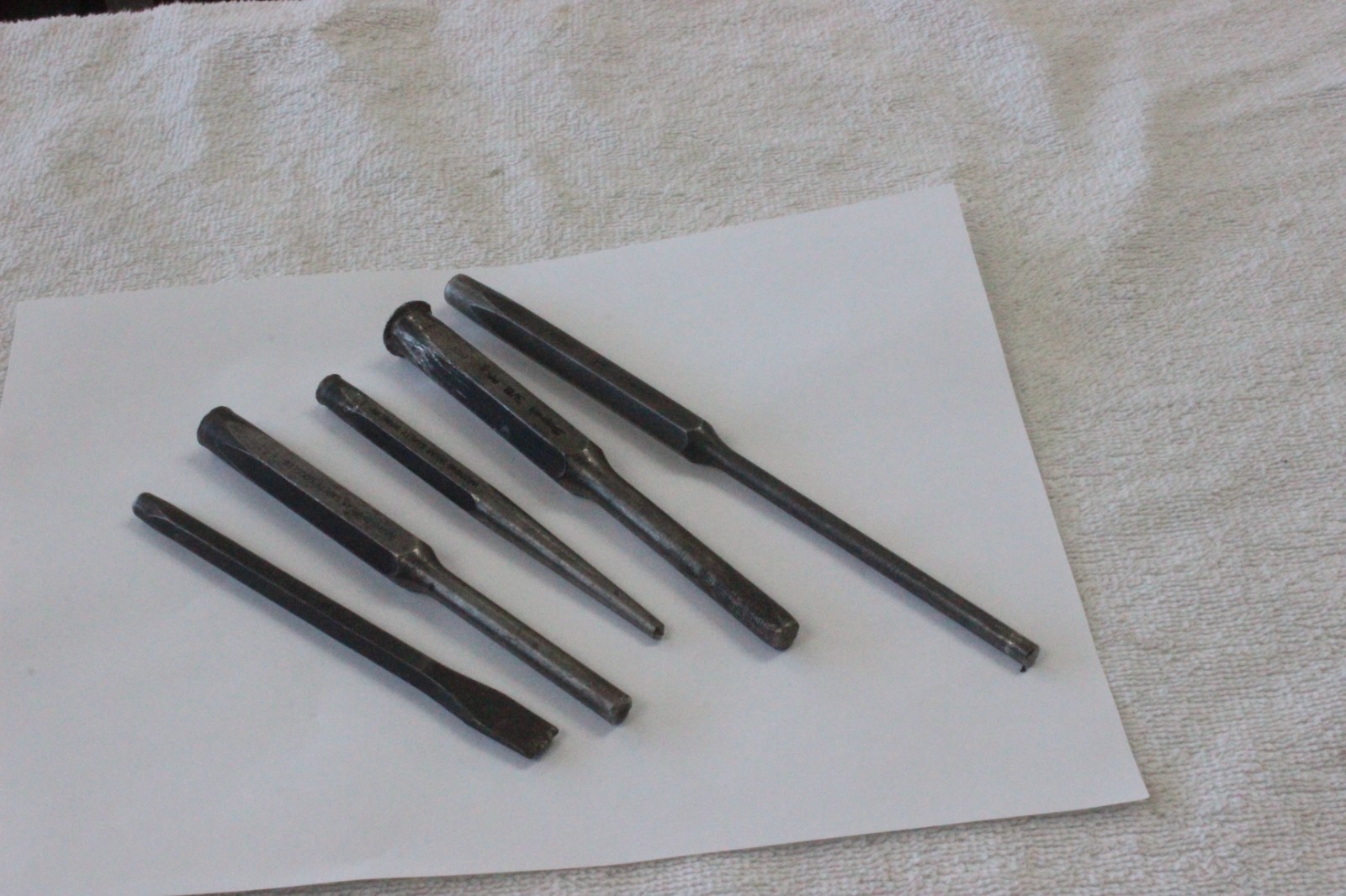 Lot Of 5 Snap On Punches (ppc108la,204a,110a,112a,812b, USA