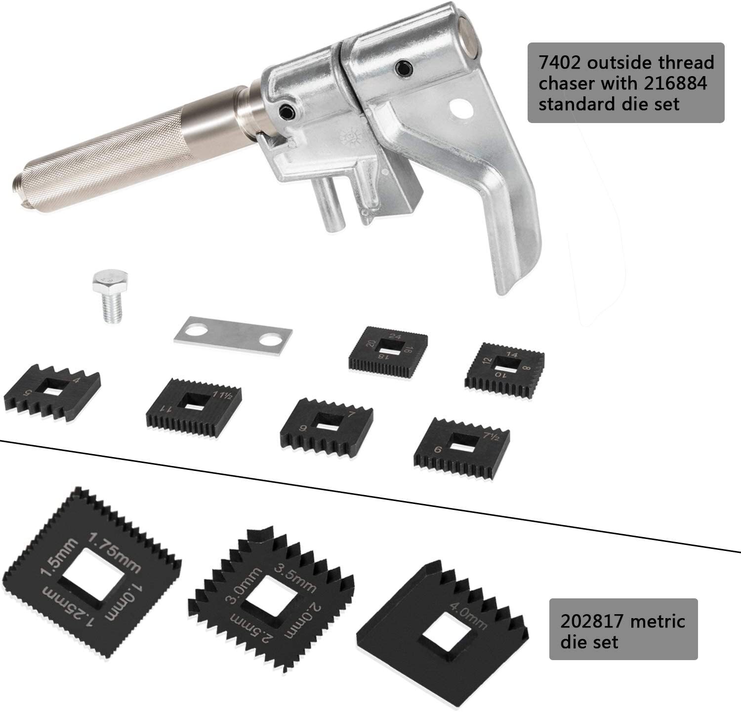 Outside Thread Chaser Thread Repair Tool ,Metric Die Set Replace 7402,202817