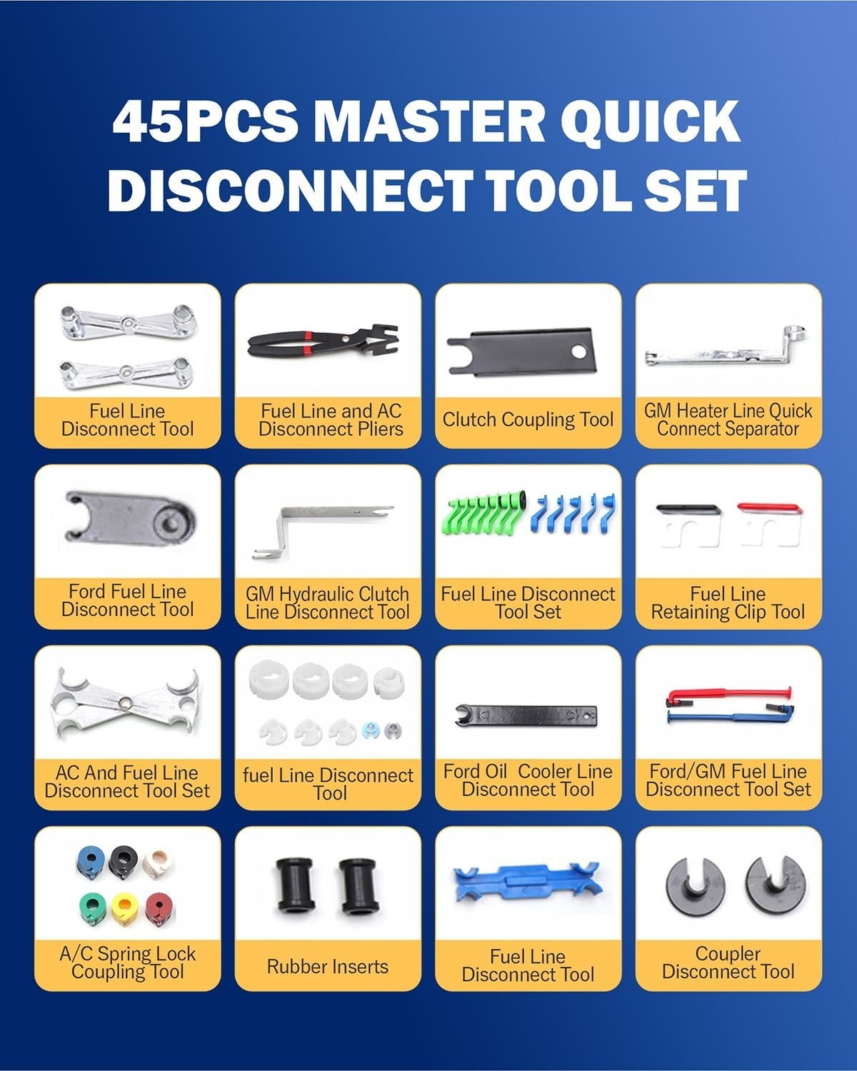 New 45PCS Master Fuel Line Disconnect Tool Kit A/C Transmission Automotive