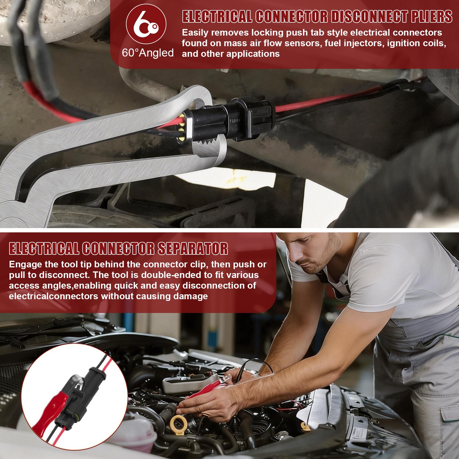 3 Pack Electrical Disconnect Pliers,Electrical Connector Separator for Cars