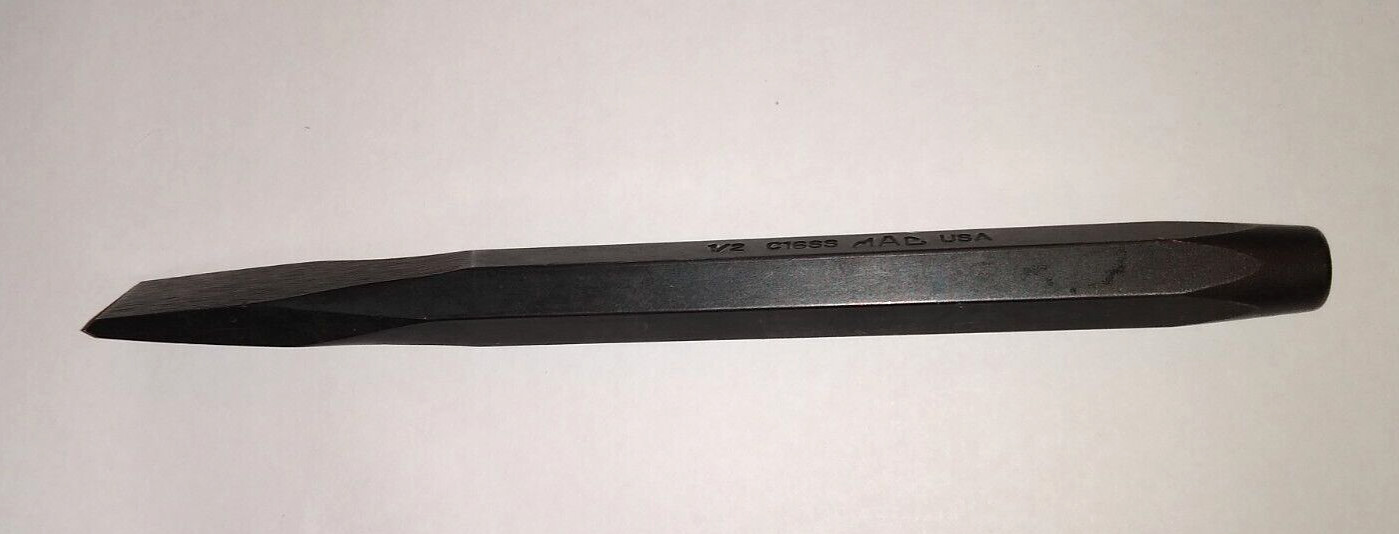 Mac C16SS 1/2″ x 6″ Flat Tip Black Oxide Finish Flat Tip Steel Chisel