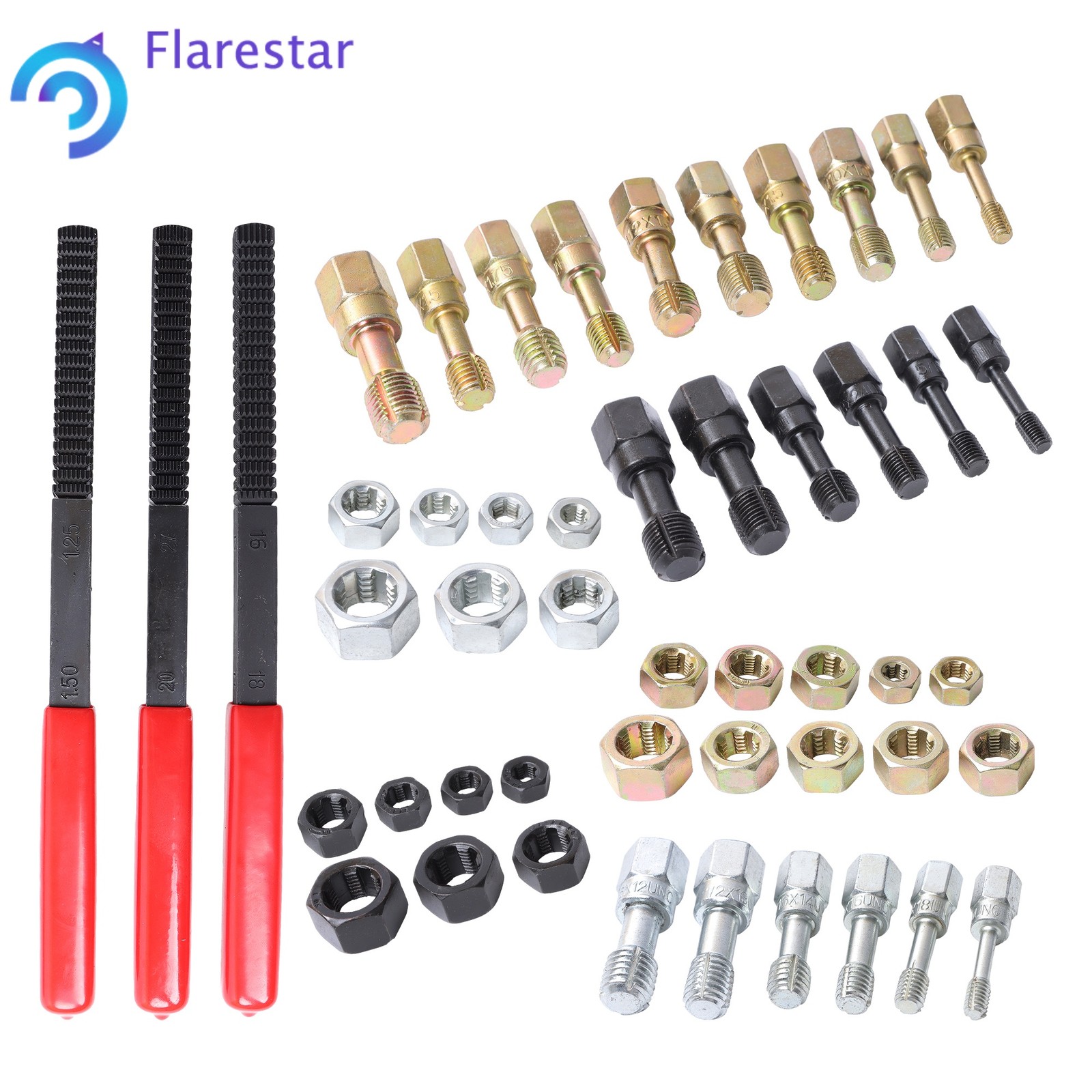 49 Piece Thread Chaser Set UNC UNF & Metric Thread Repair Kit with Taps Dies